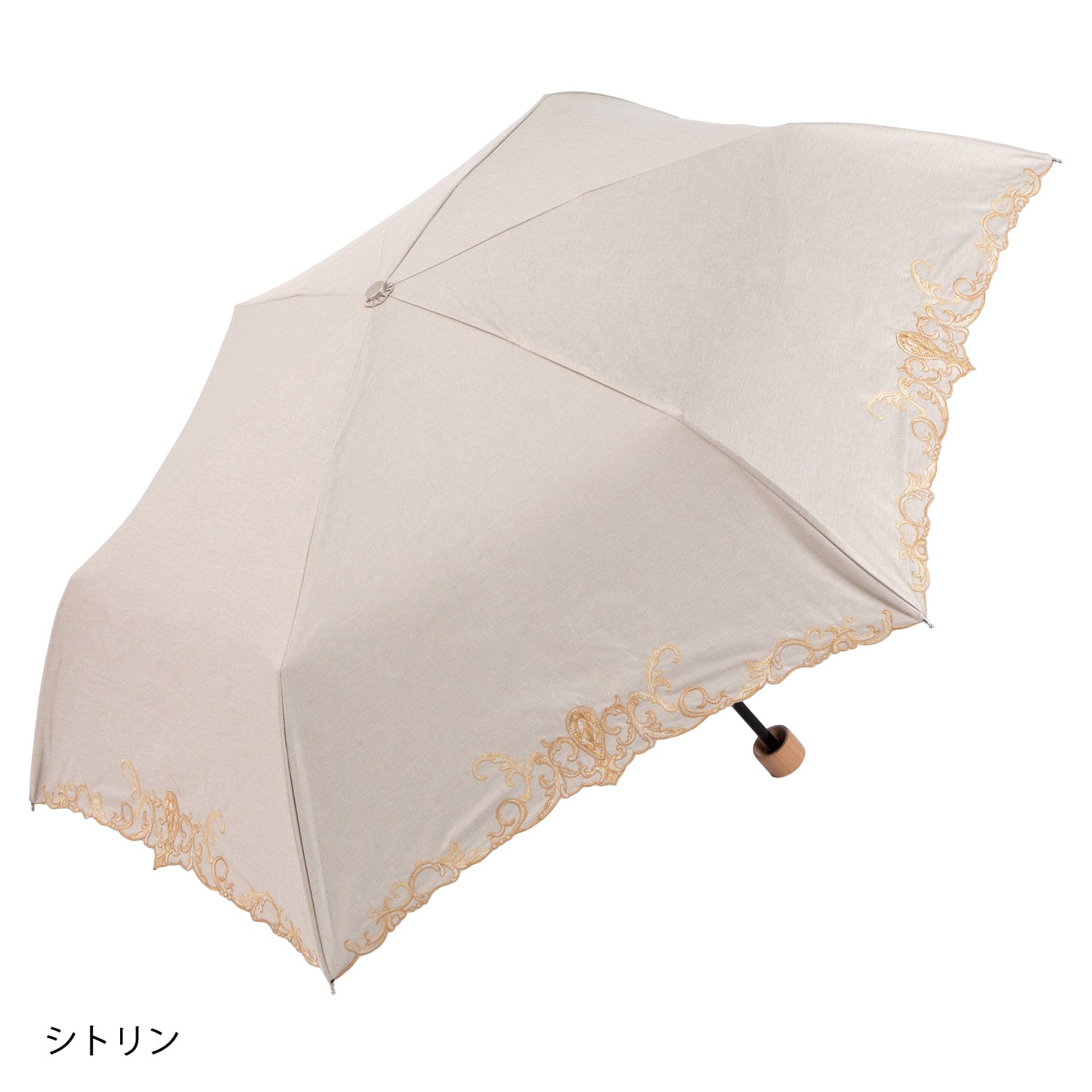 ジュエリー刺繍晴雨兼用軽量ミニ折りたたみ日傘