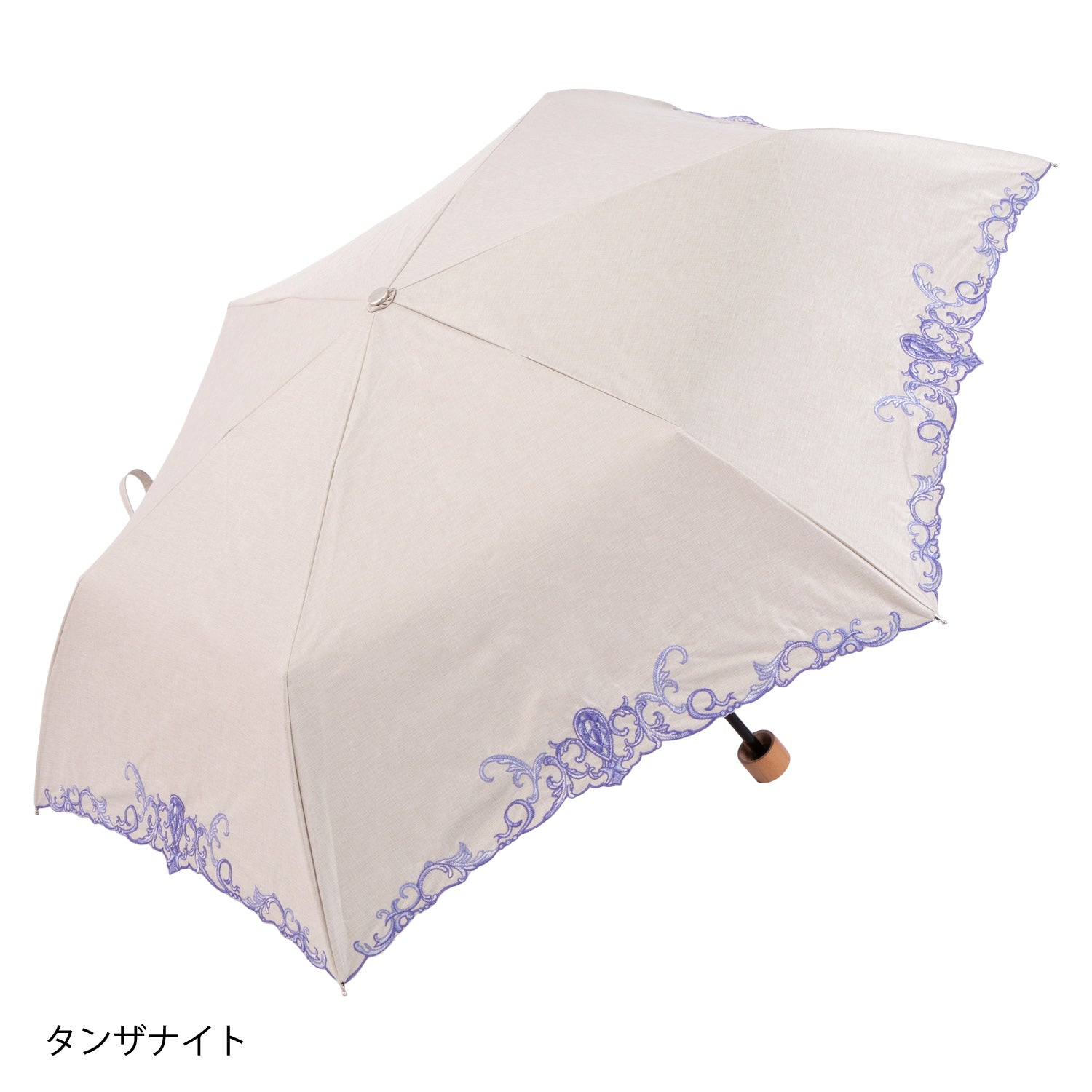 ジュエリー刺繍晴雨兼用軽量ミニ折りたたみ日傘
