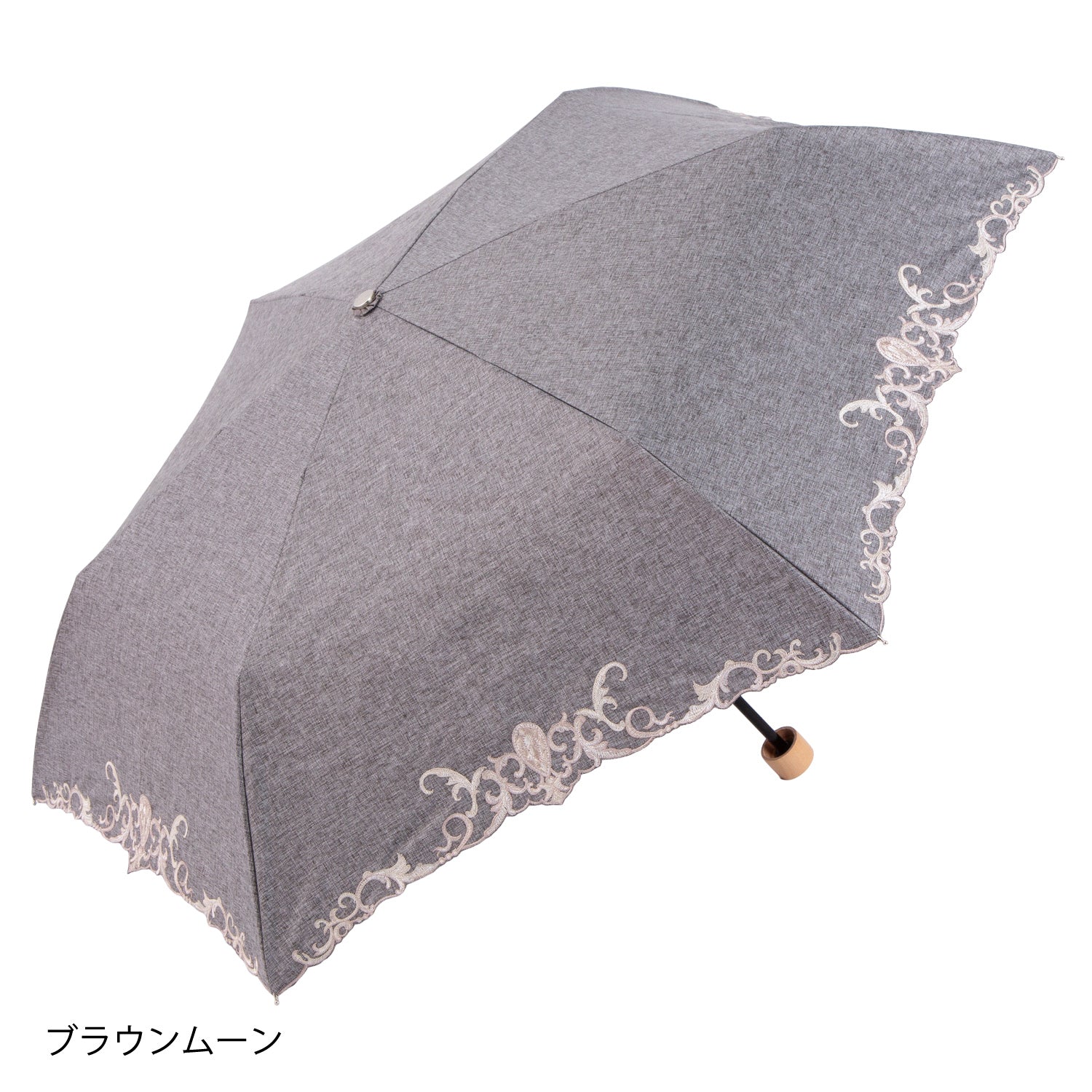 ジュエリー刺繍晴雨兼用軽量ミニ折りたたみ日傘