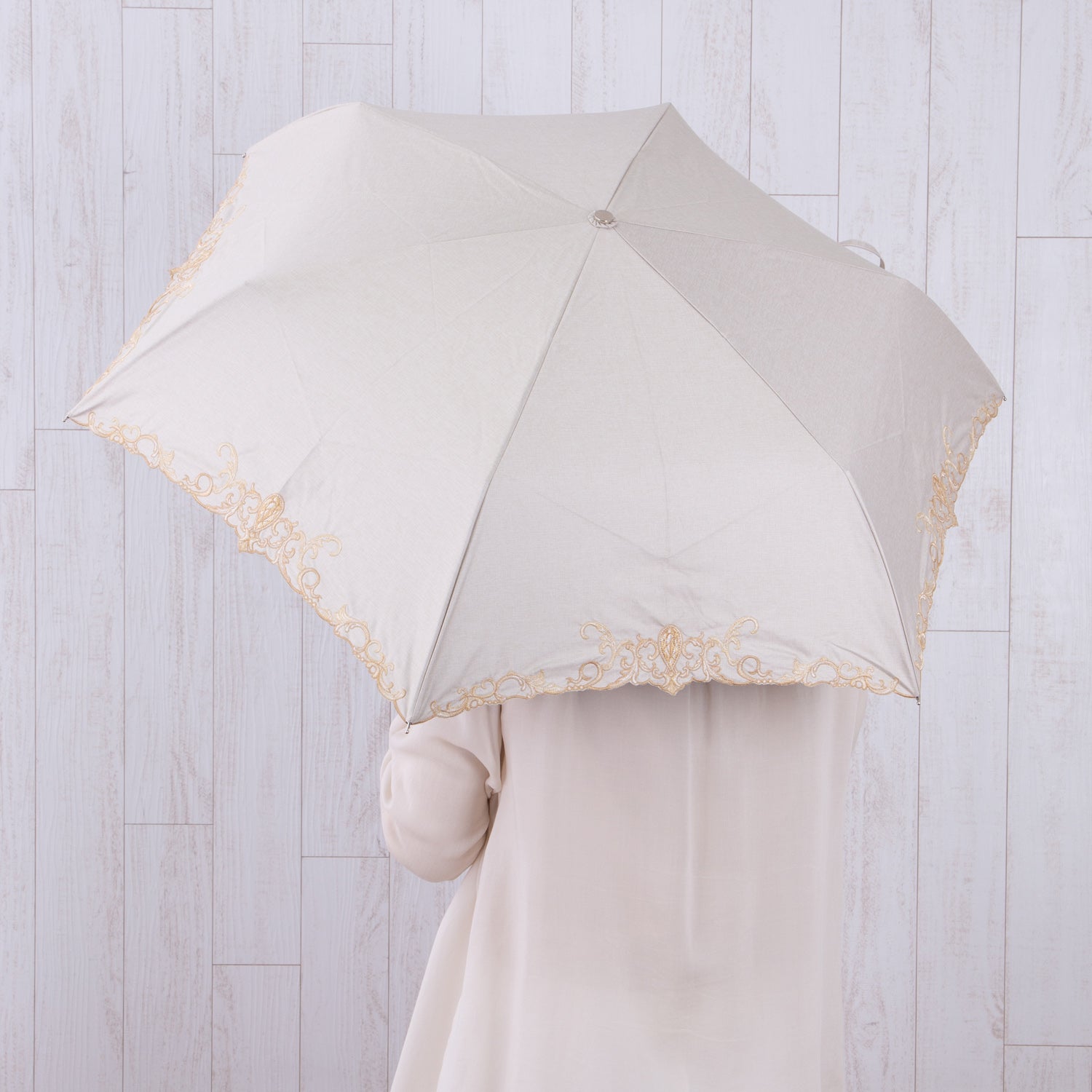 ジュエリー刺繍晴雨兼用軽量ミニ折りたたみ日傘