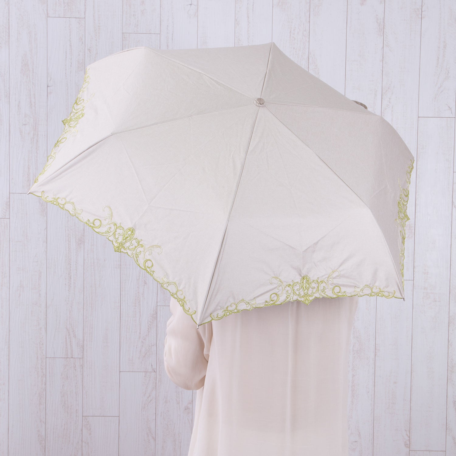 ジュエリー刺繍晴雨兼用軽量ミニ折りたたみ日傘