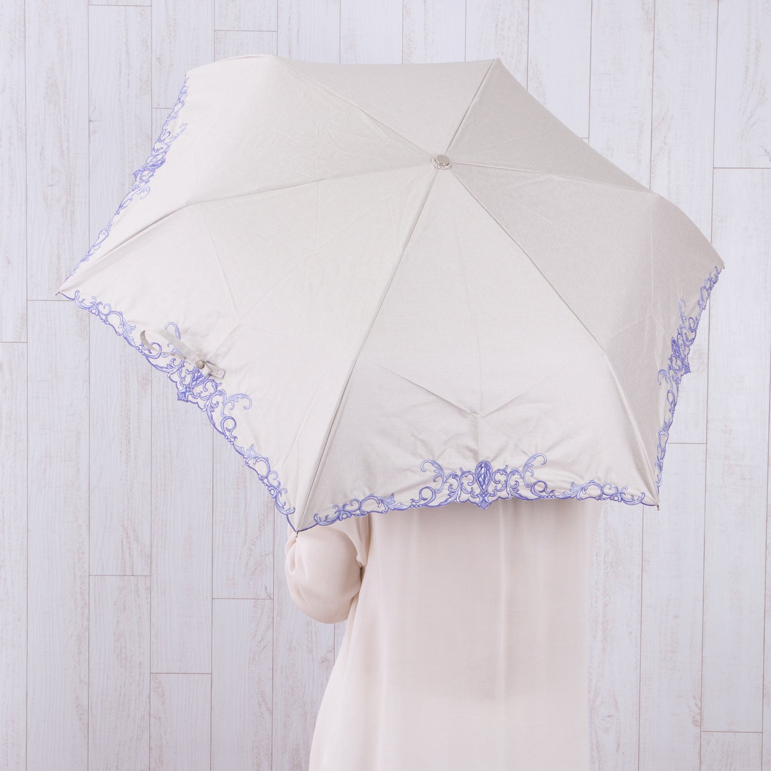 ジュエリー刺繍晴雨兼用軽量ミニ折りたたみ日傘