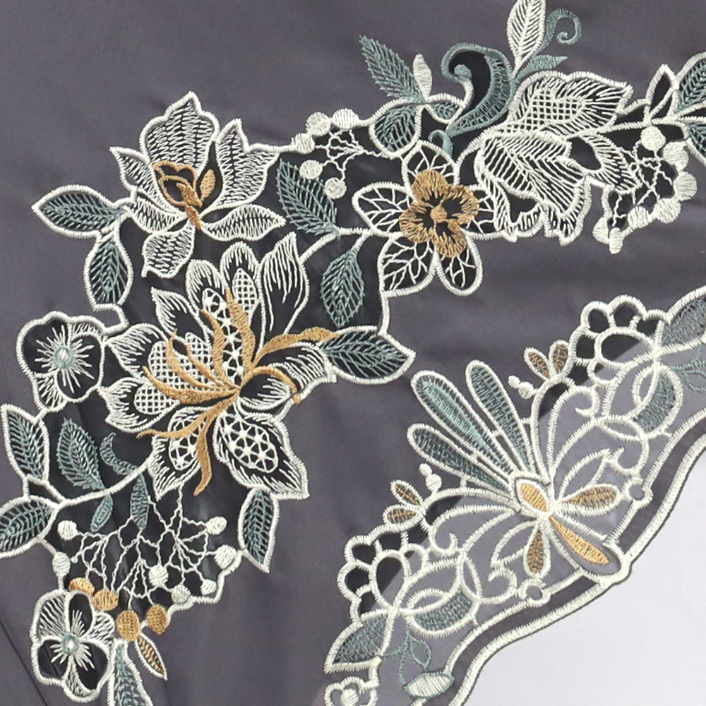 花鳥オーガンジーカットワーク 刺繍かわず張り晴雨兼用 長日傘