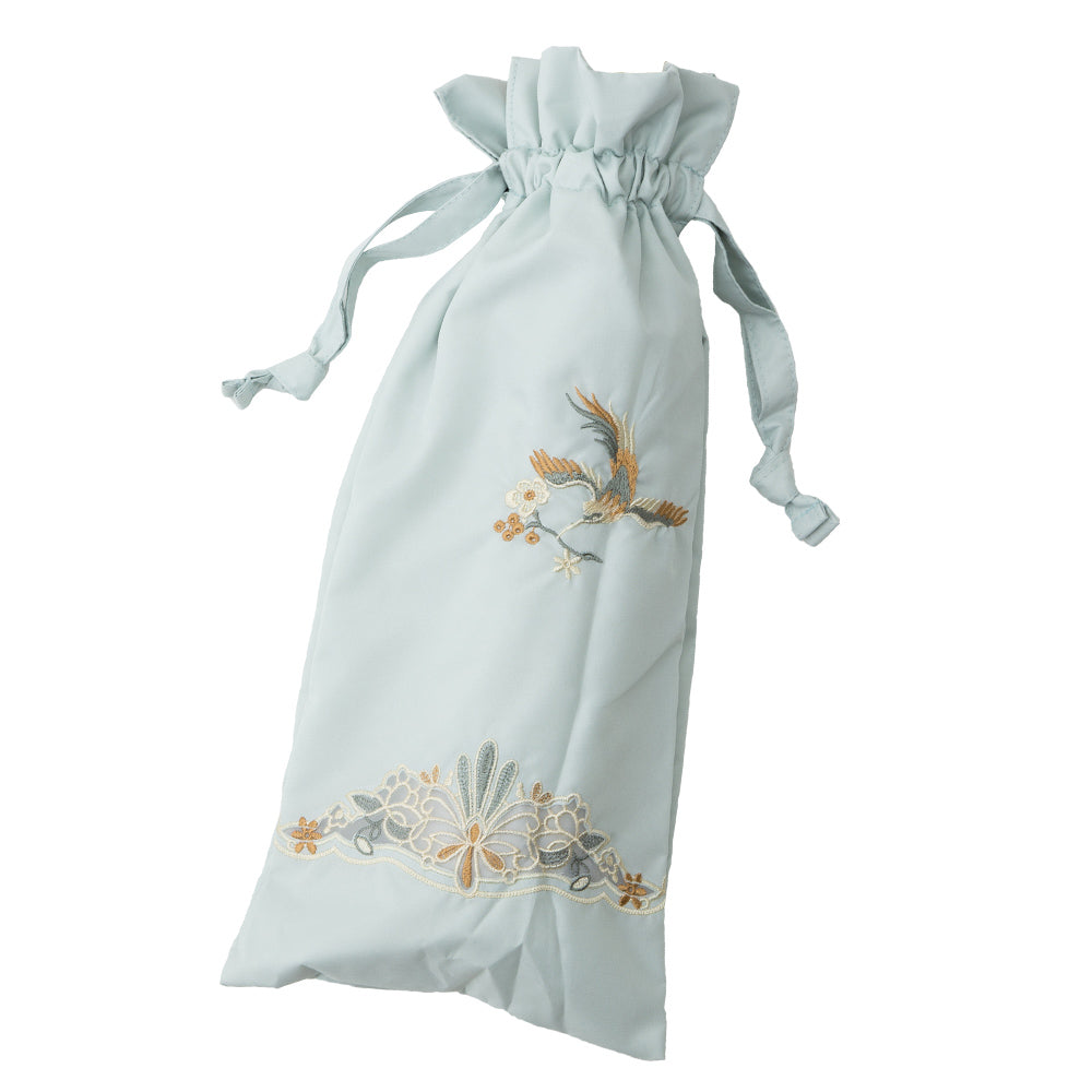 花鳥オーガンジーカットワーク 刺繍かわず張り晴雨兼用 ショート折日傘