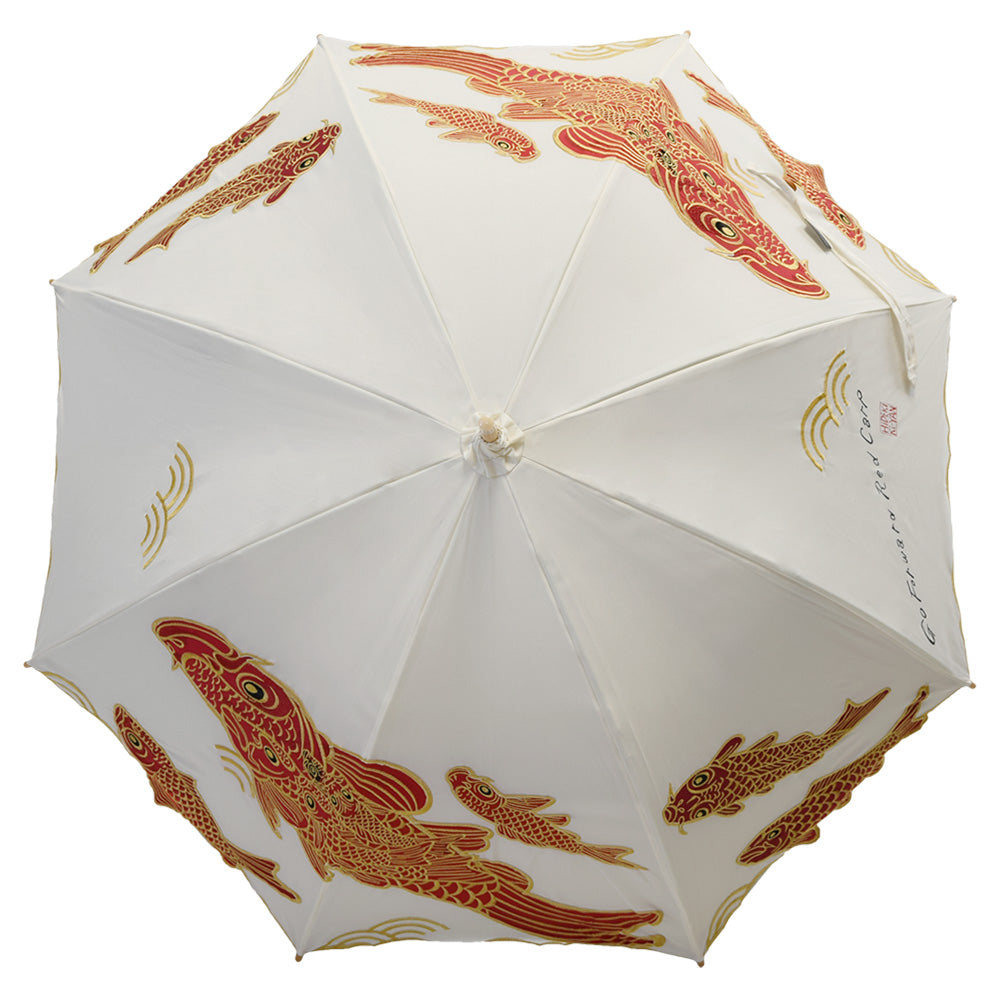 Kiyanカープカットワーク刺繍 かわず張り長日傘