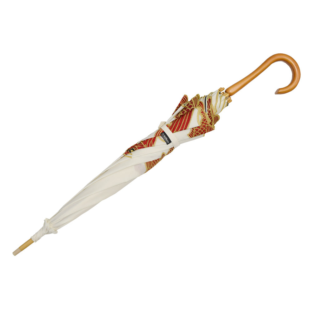 Kiyanカープカットワーク刺繍 かわず張り長日傘