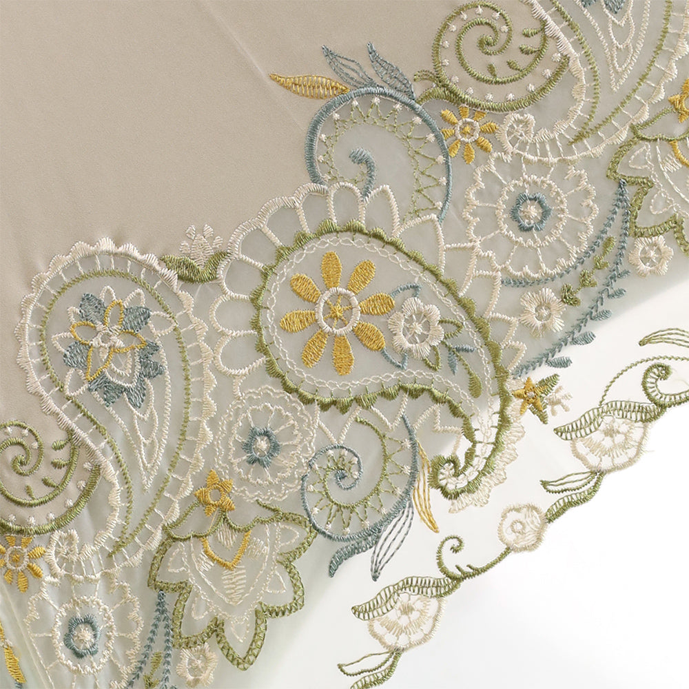 更紗ペーズリーオーガンジー カットワーク刺繍かわず張り 晴雨兼用長日傘