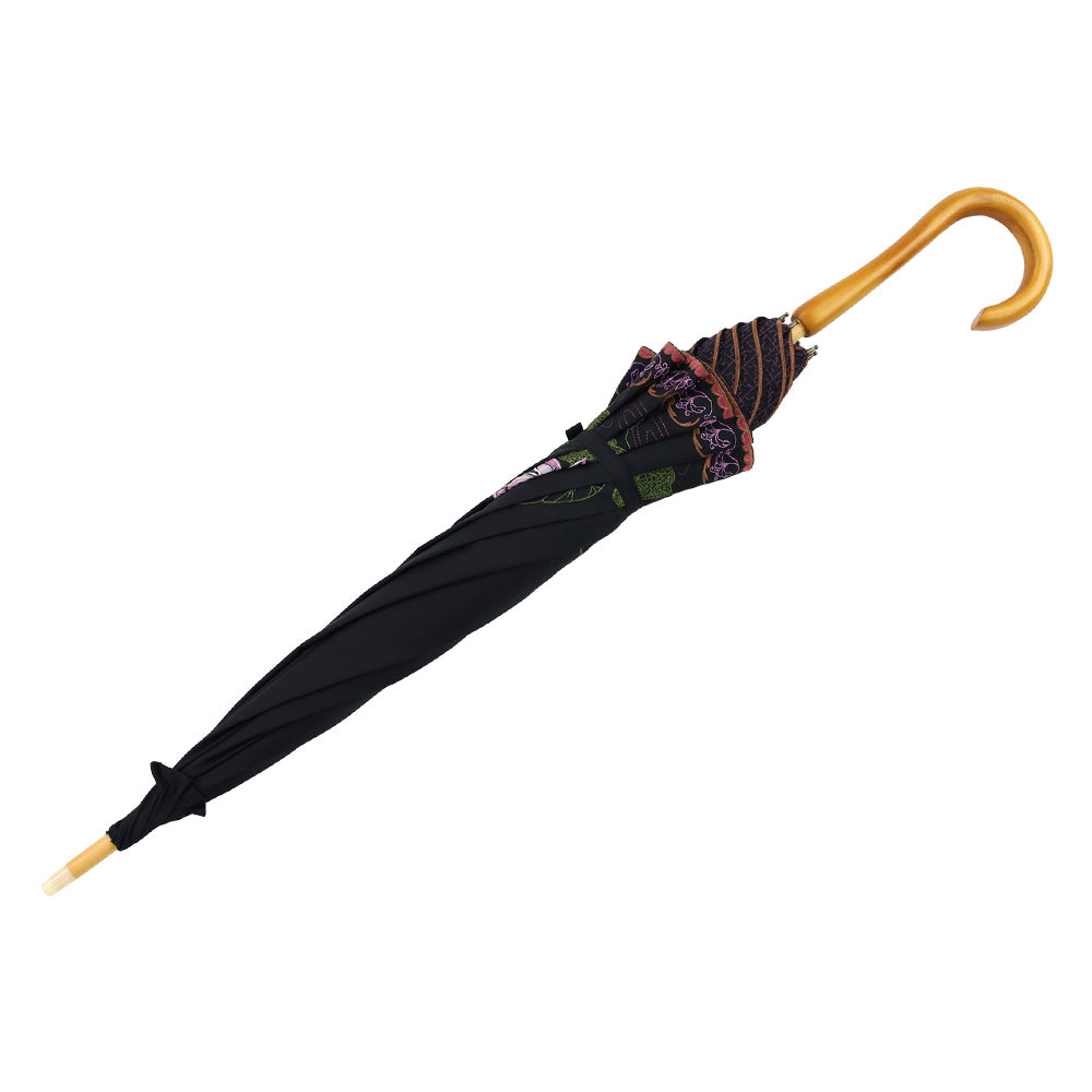 蓮花オーガンジーカットワーク刺繍かわず張り晴雨兼用 長日傘