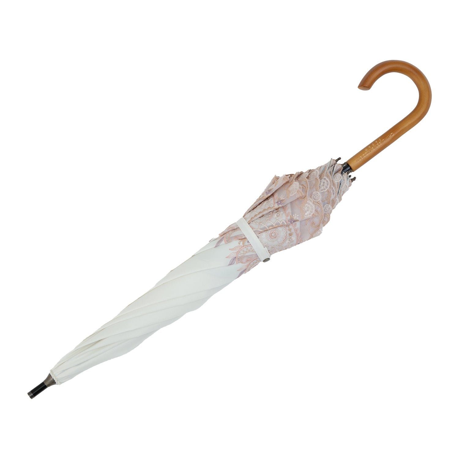 更紗ペイズリーオーガンジー カットワーク刺繍かわず張り 晴雨兼用ショート長日傘