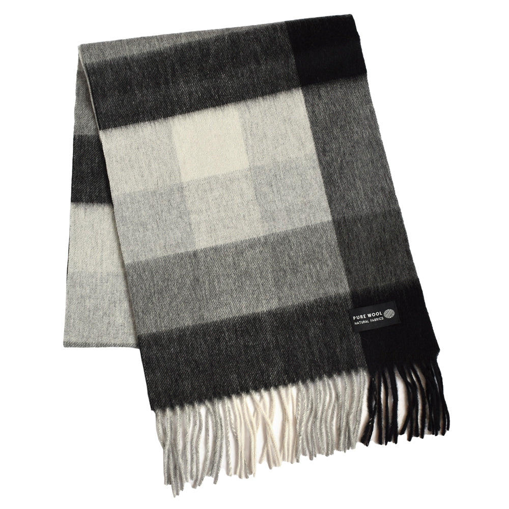 ウール100% チェックソフトウールマフラー