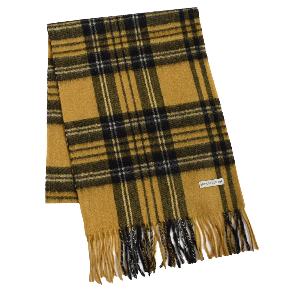 ウール100% チェックソフトウールマフラー