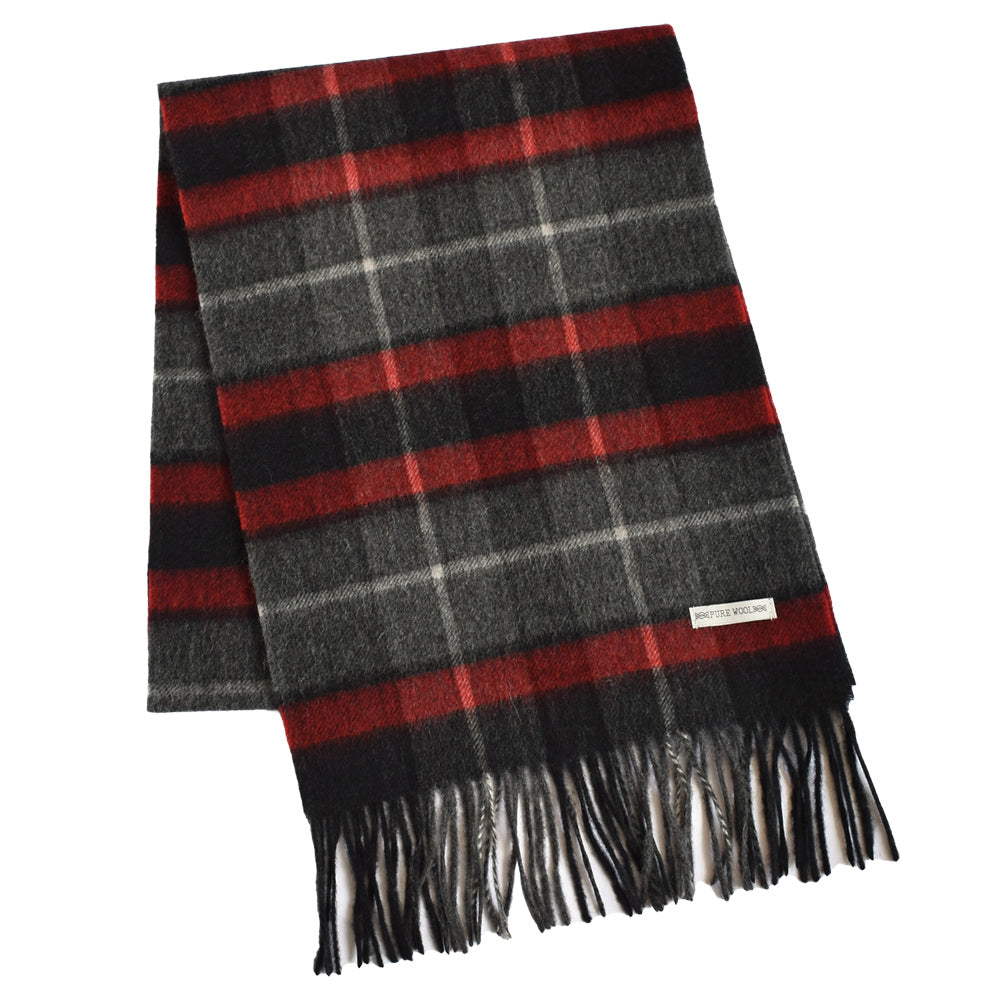 ウール100% チェックソフトウールマフラー