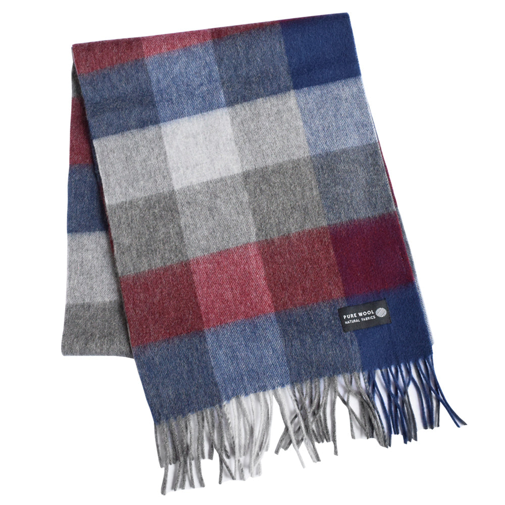 ウール100% チェックソフトウールマフラー