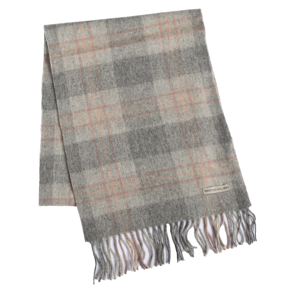 ウール100% チェックソフトウールマフラー