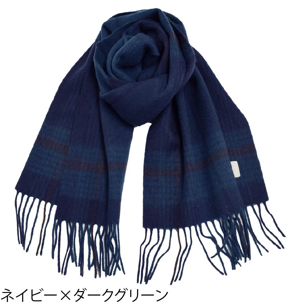 ウール100% チェックソフトウールマフラー