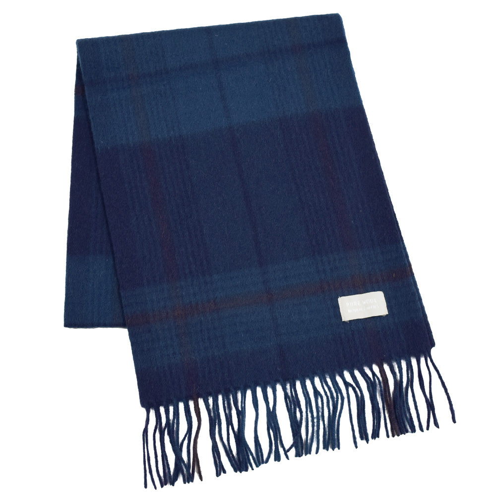 ウール100% チェックソフトウールマフラー