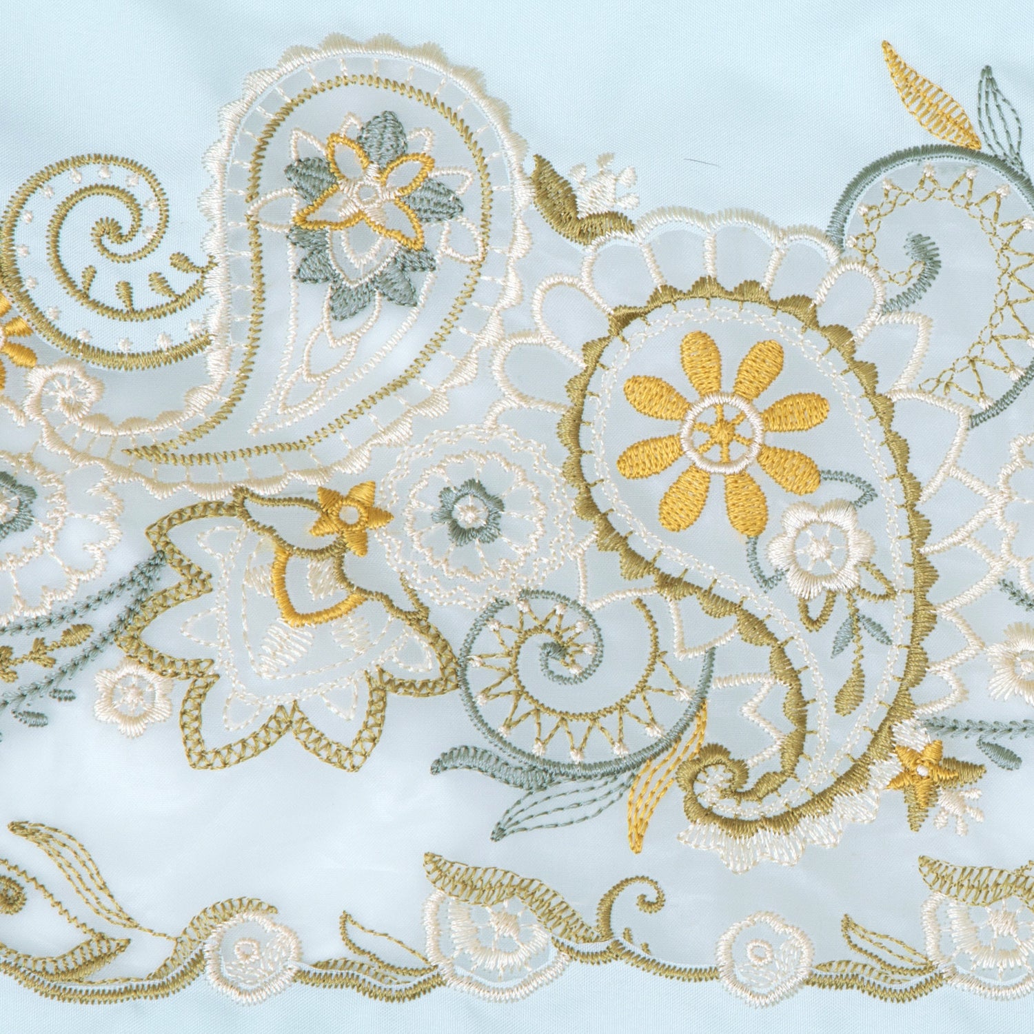 ペイズリー更紗 オーガンジーカットワーク刺繍 防水・撥水トートバッグ &花鳥刺繍 綿ローンハンカチセット