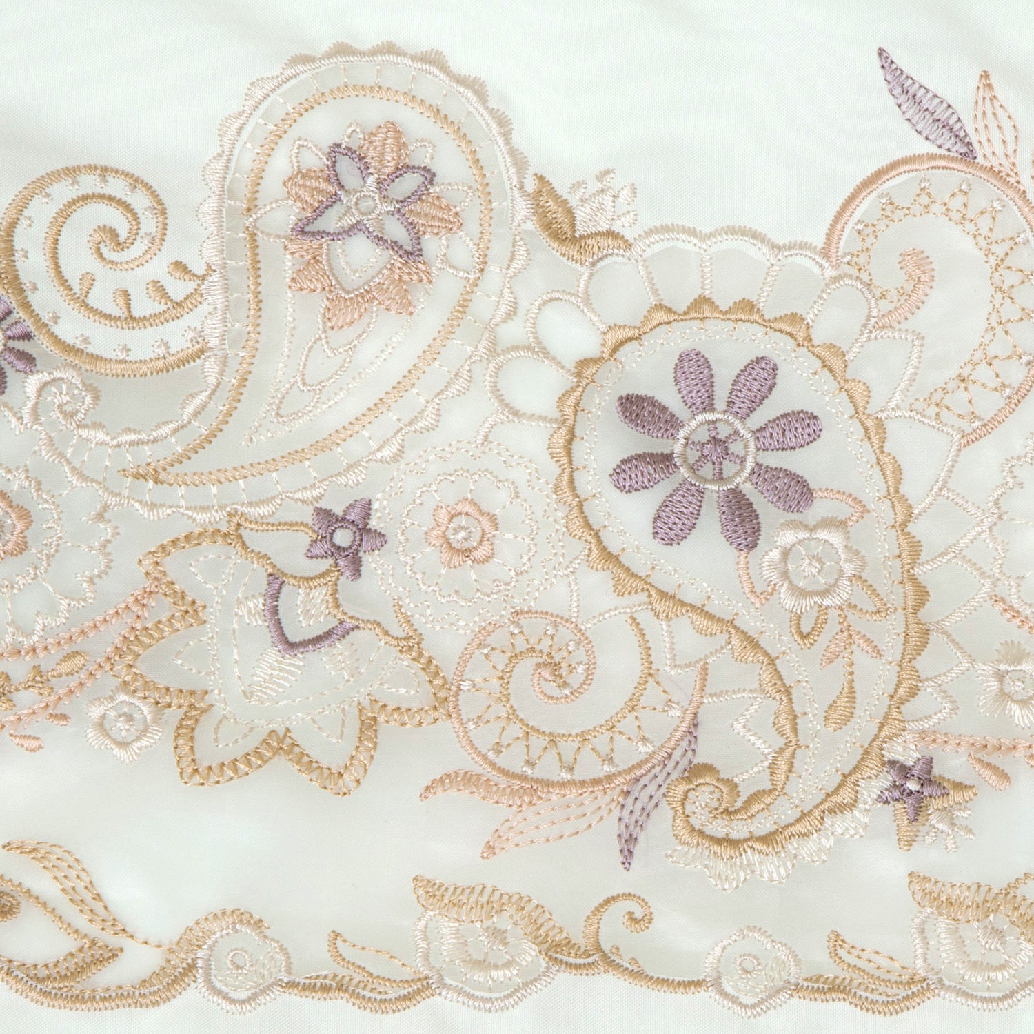 ペイズリー更紗 オーガンジーカットワーク刺繍 防水・撥水トートバッグ &花鳥刺繍 綿ローンハンカチセット