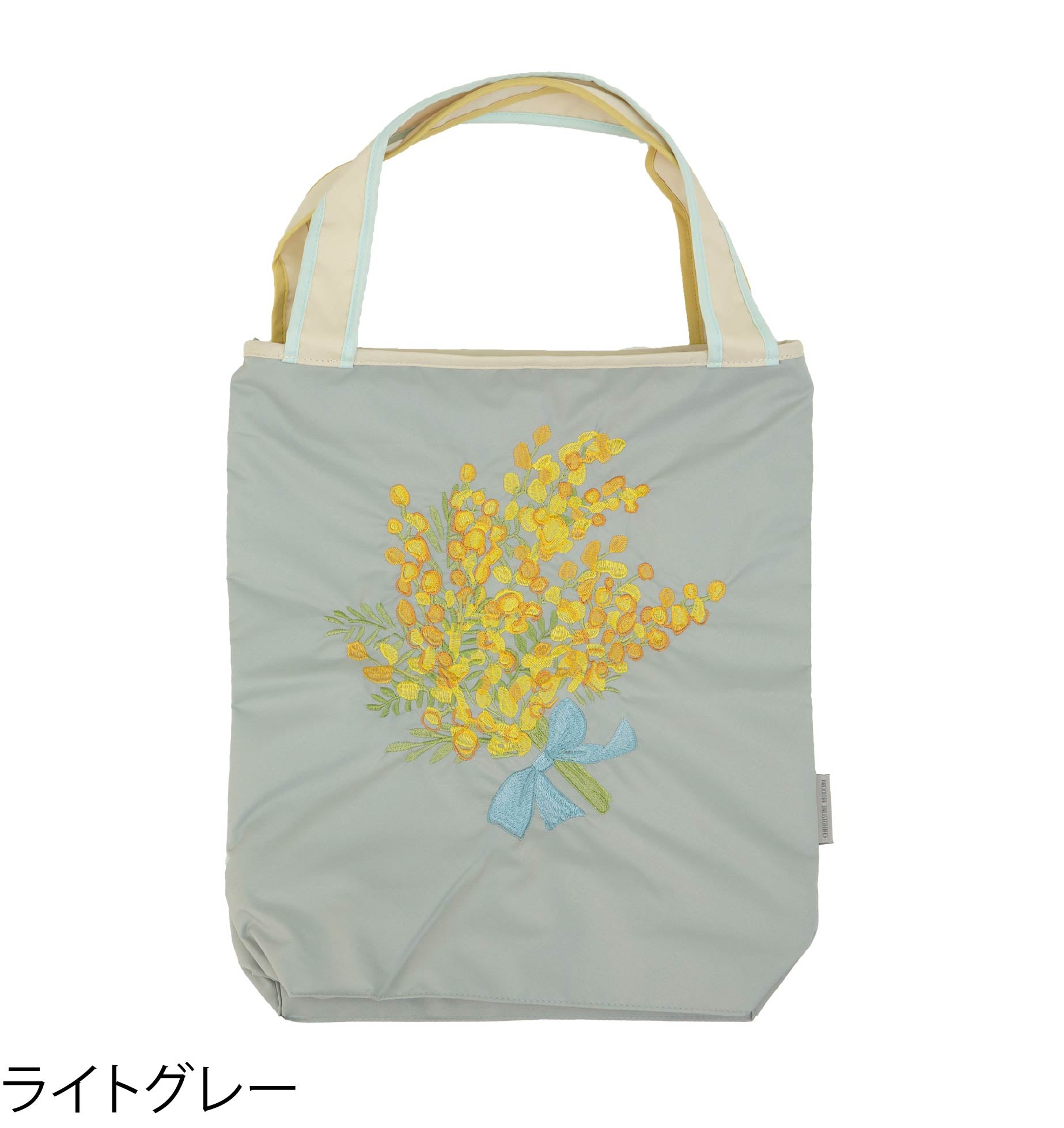 ミモザ刺繍 防水・撥水トートバッグ