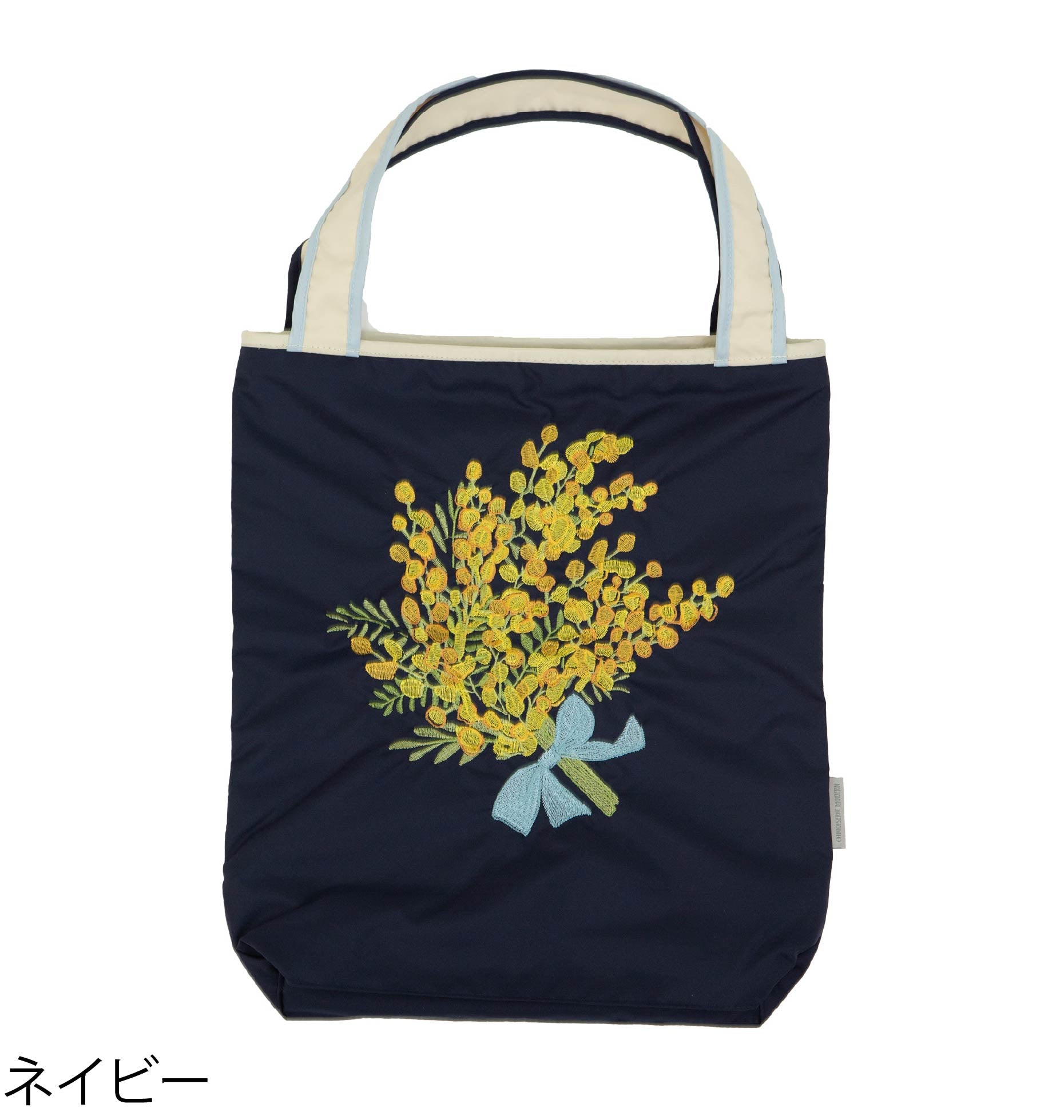 ミモザ刺繍 防水・撥水トートバッグ