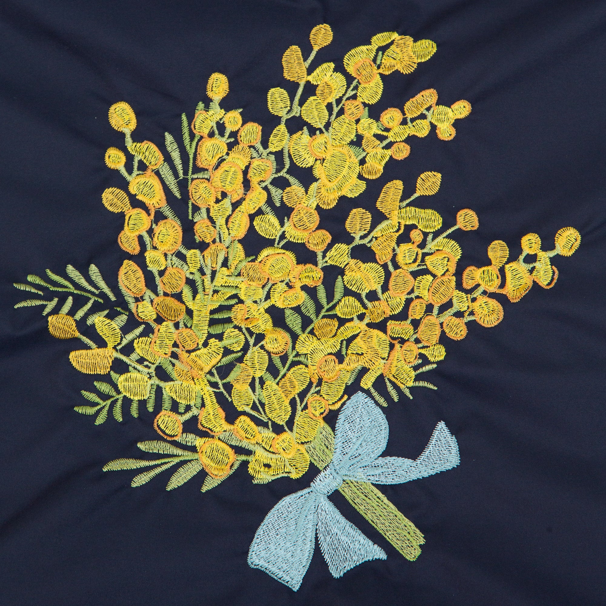 ミモザ刺繍 防水・撥水トートバッグ