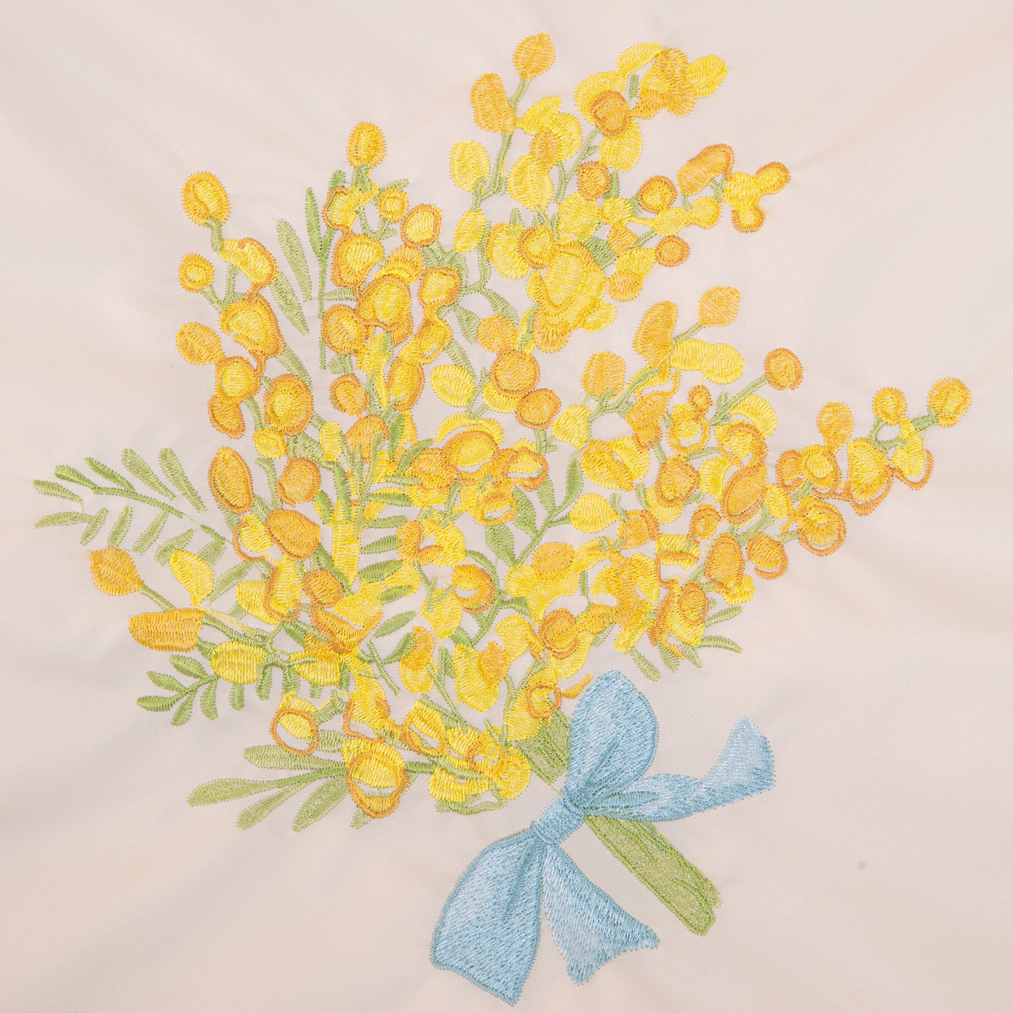 ミモザ刺繍 防水・撥水トートバッグ