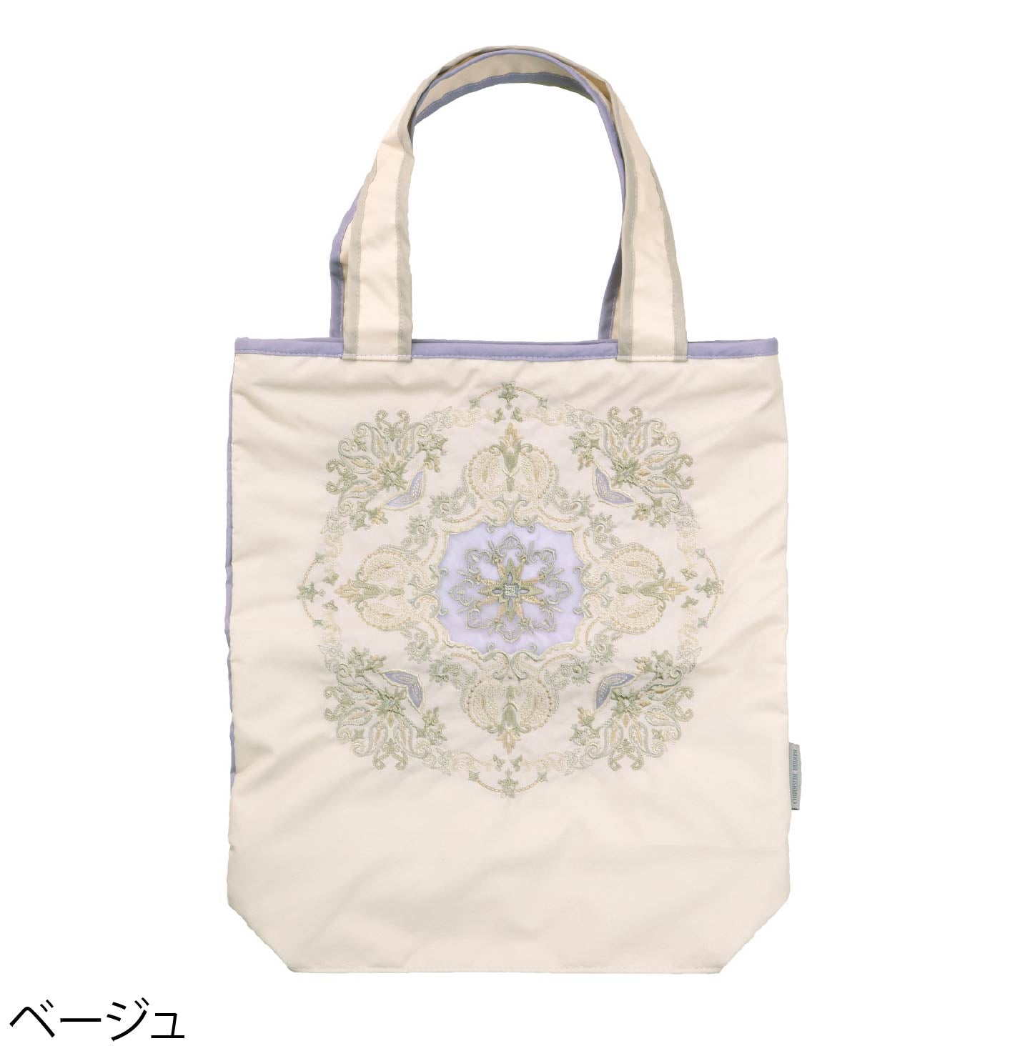 ダマスクオーガンジー刺繍 防水・撥水トートバッグ