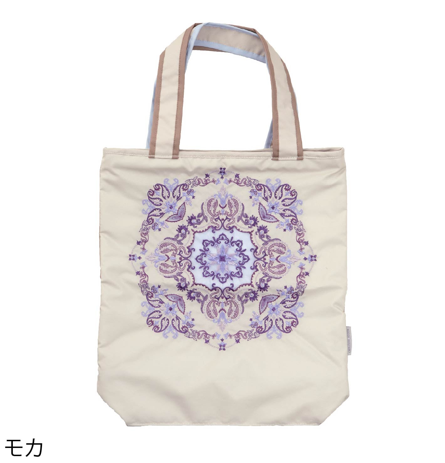 ダマスクオーガンジー刺繍 防水・撥水トートバッグ