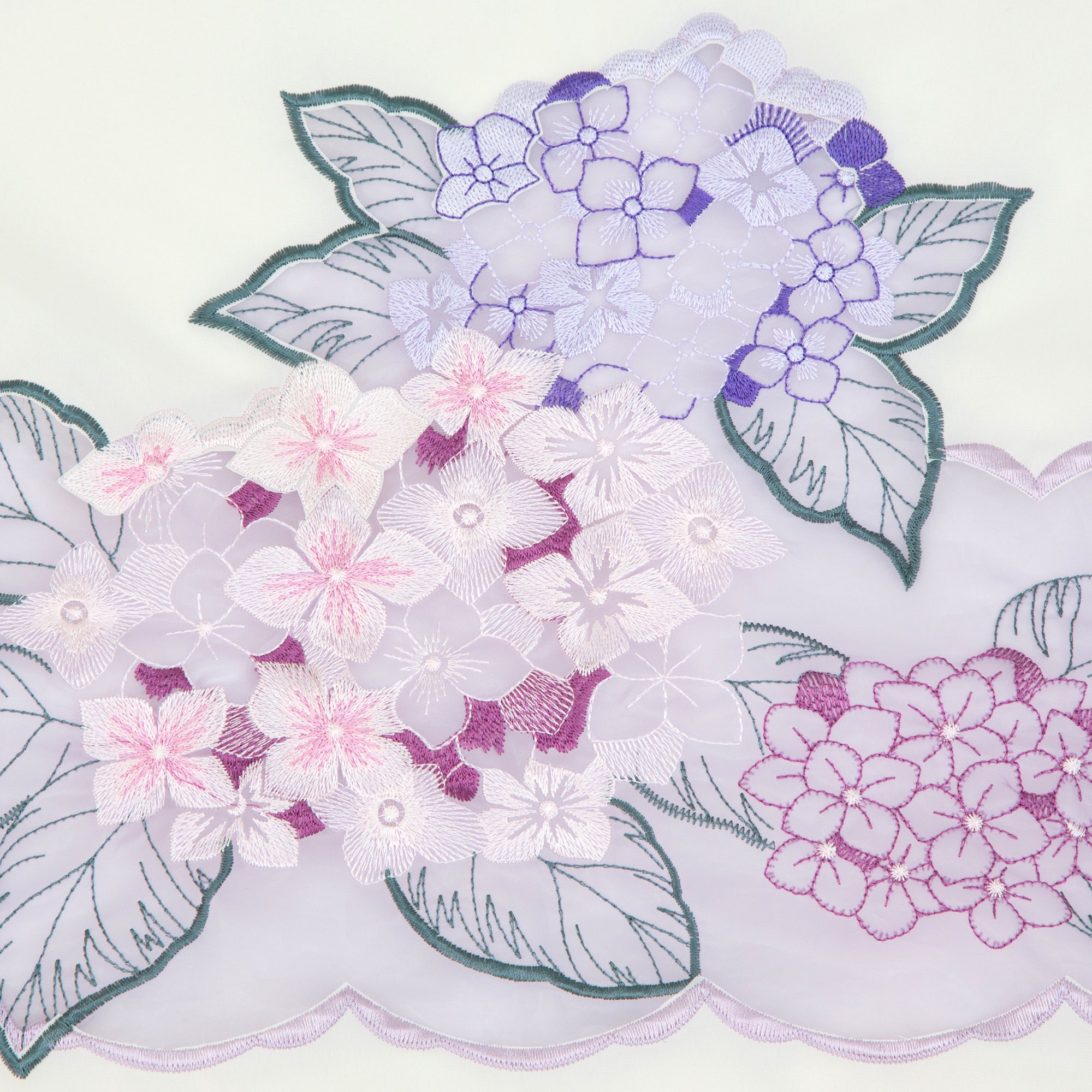 紫陽花オーガンジー刺繍 防水・撥水トートバッグ