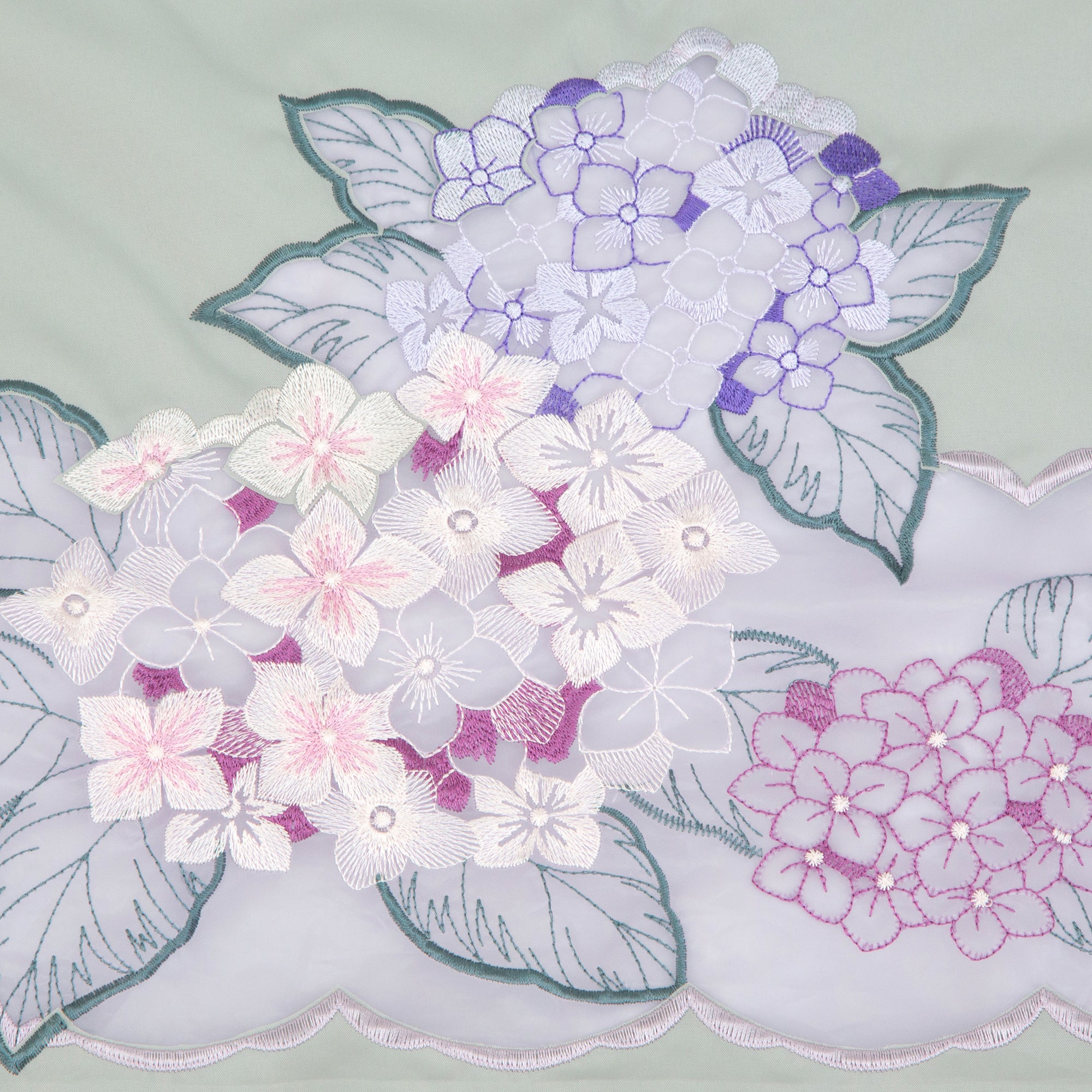 紫陽花オーガンジー刺繍 防水・撥水トートバッグ