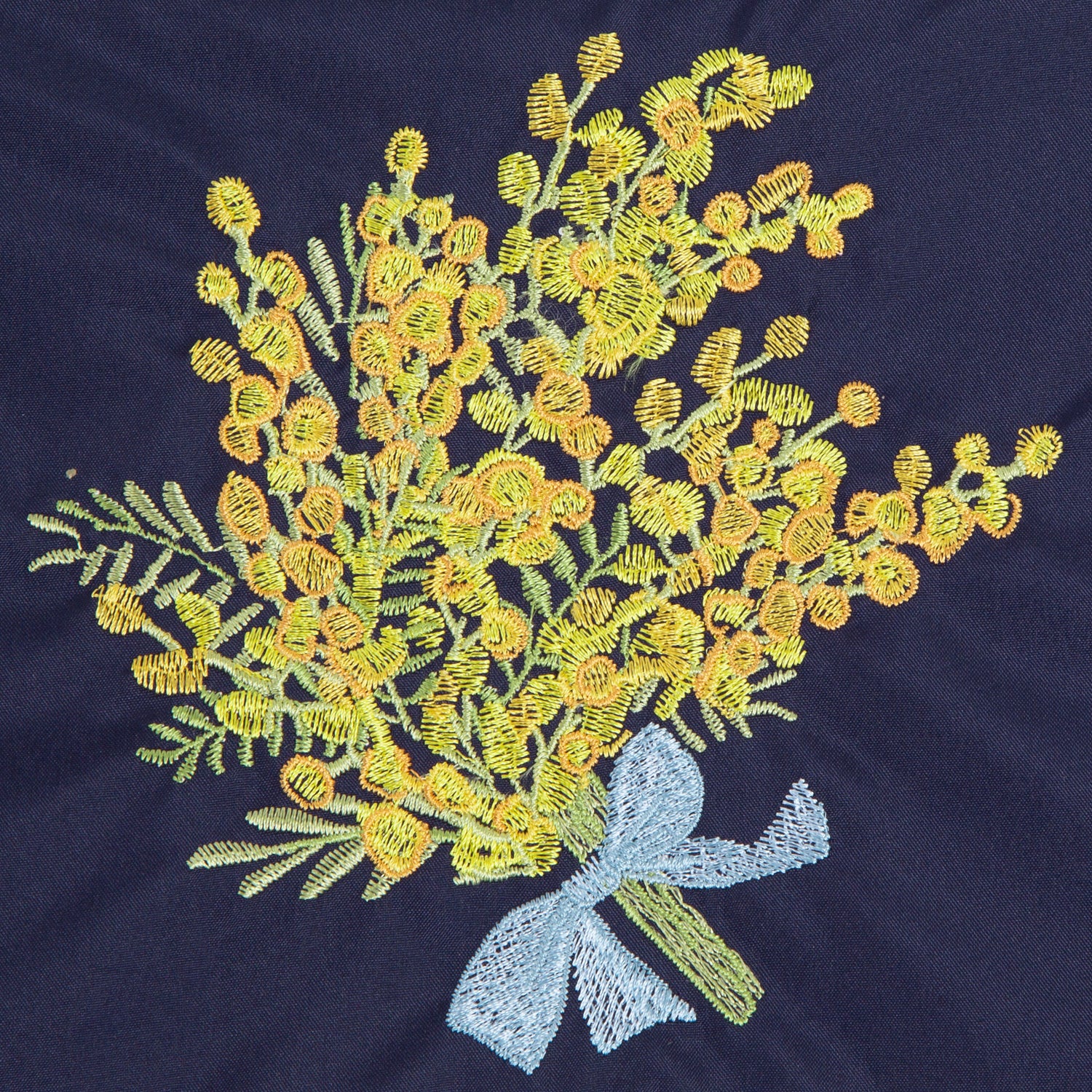 ミモザ刺繍 防水・撥水サコッシュ