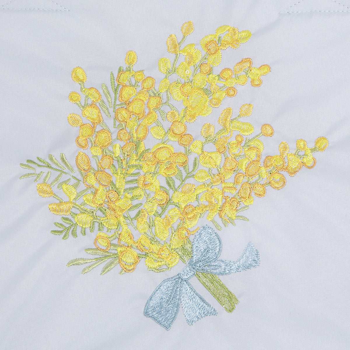 ミモザ刺繍 防水・撥水ショルダートートバッグ