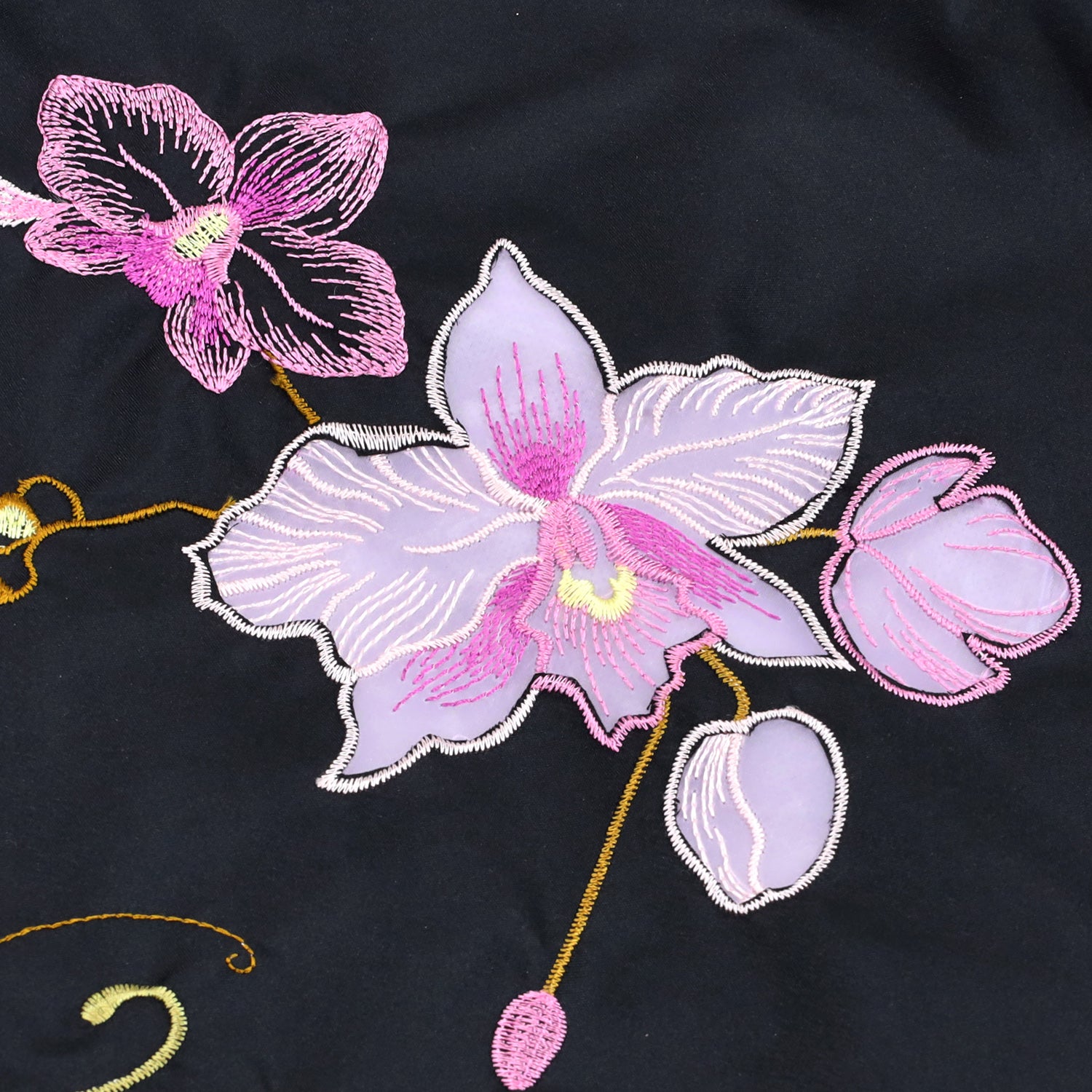 蘭花オーガンジー刺繍 防水・撥水トートバッグ