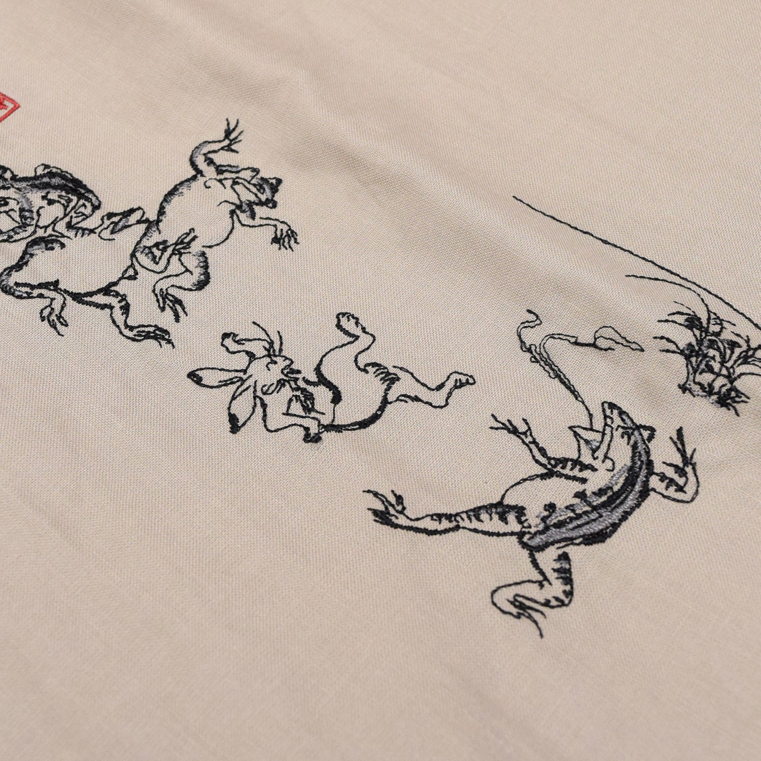 鳥獣戯画・伊藤若冲 刺繍 防水・撥水トートバッグ/鳥獣戯画