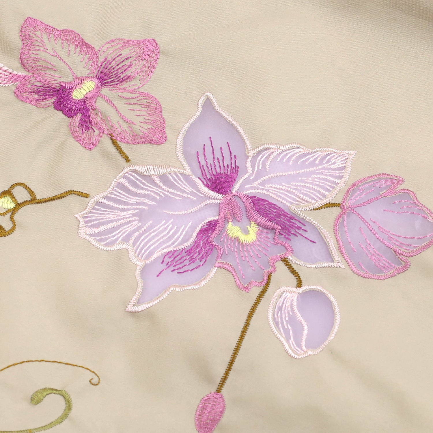 蘭花オーガンジー刺繍 防水・撥水トートバッグ