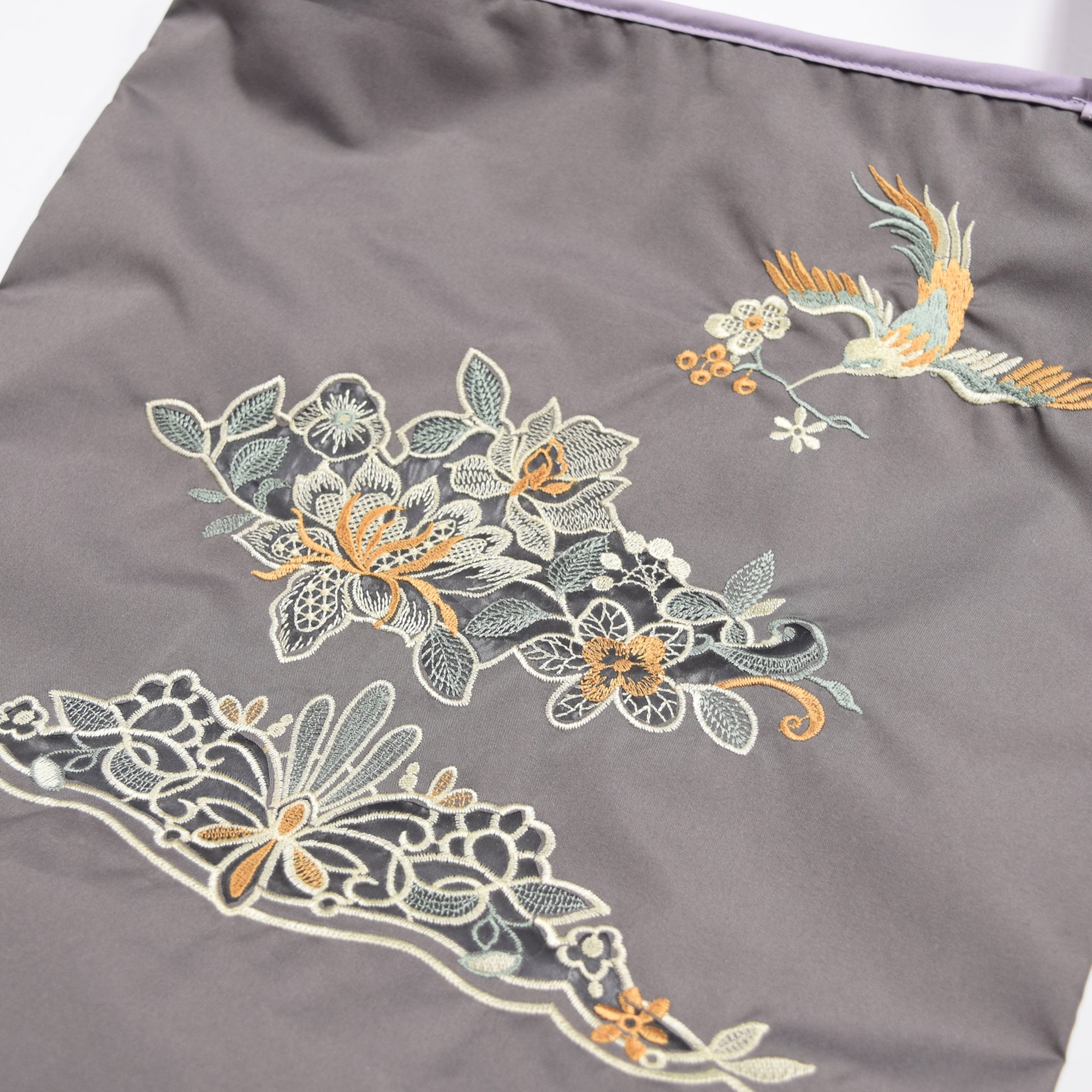 花鳥オーガンジーカットワーク刺繍 防水・撥水トートバッグ