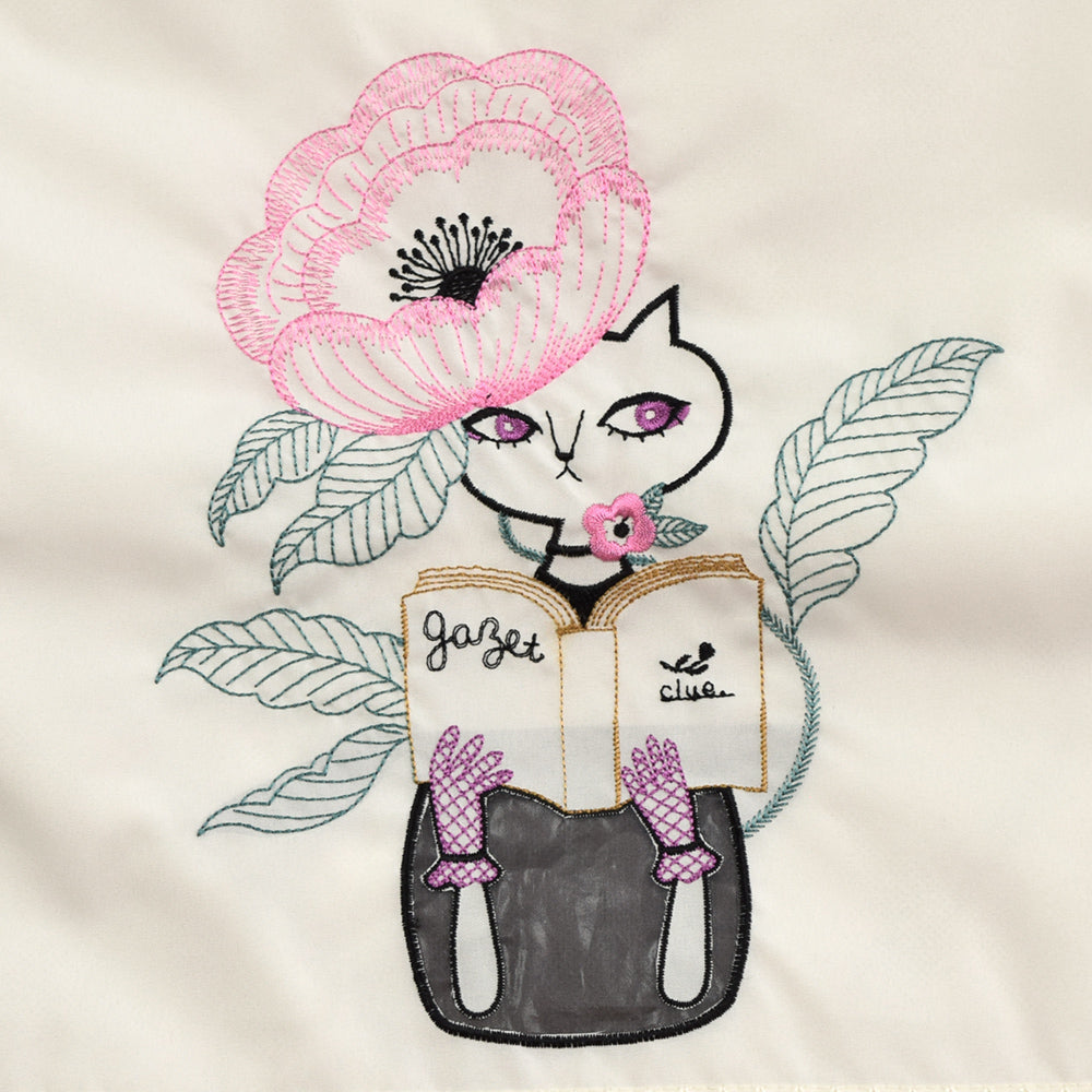 clue. ネコ刺繍 防水・撥水トートバッグ