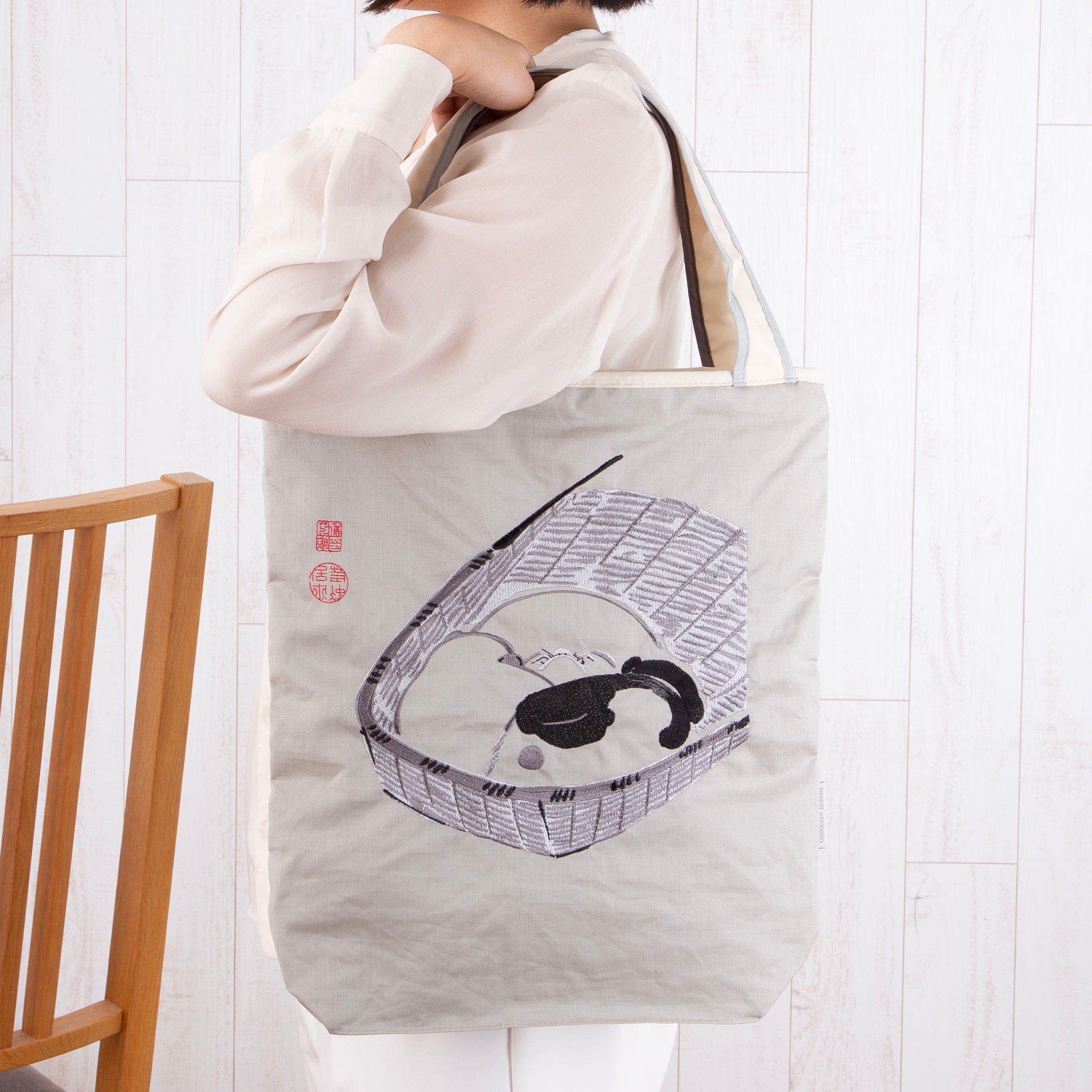 鳥獣戯画・伊藤若冲 刺繍 防水・撥水トートバッグ/伊藤若冲