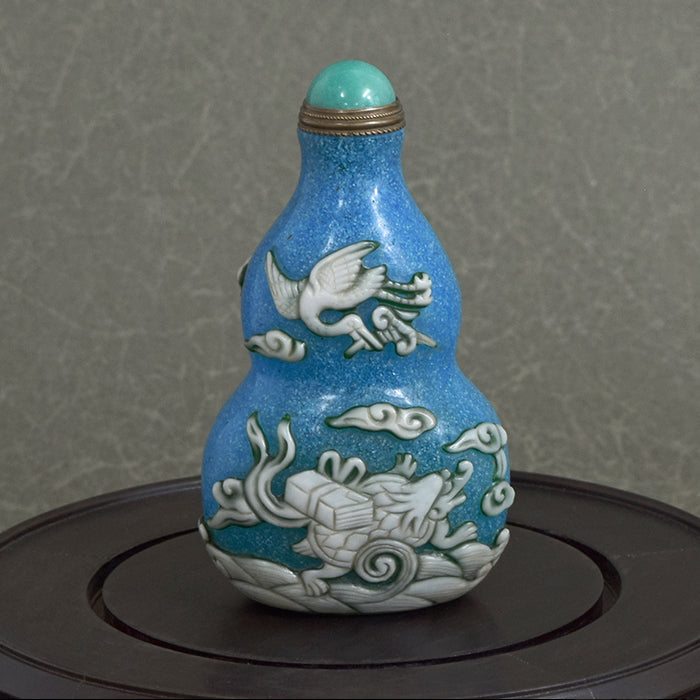 登龍門文様と玄武 鼻煙壺211015