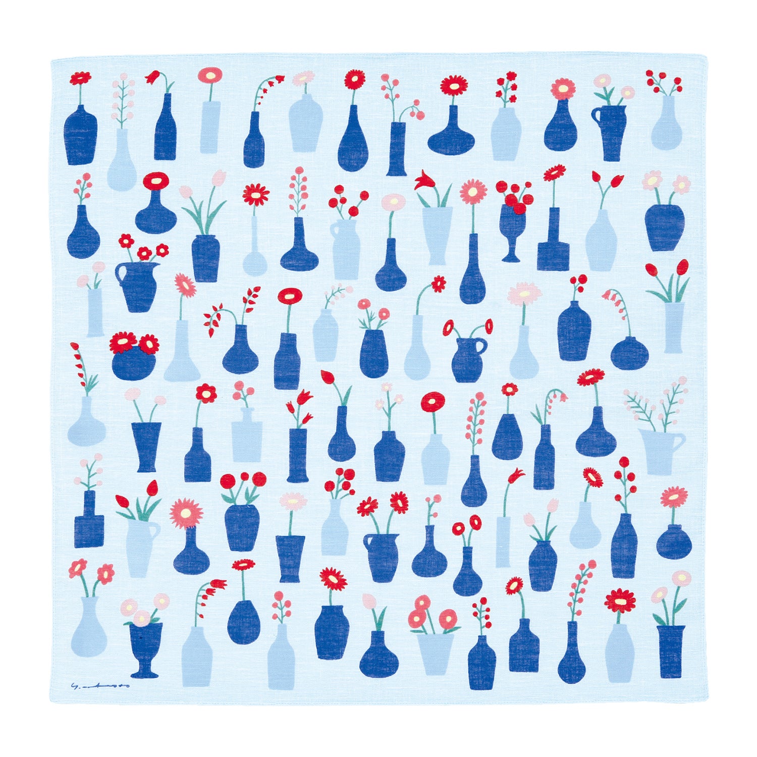 Made in KYOTO マツモトヨーコ イラストプリント ハンカチ