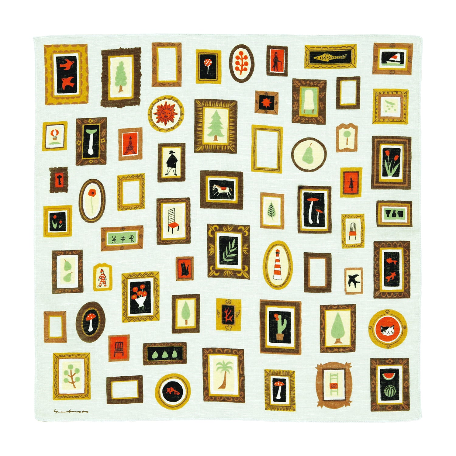 Made in KYOTO マツモトヨーコ イラストプリント ハンカチ