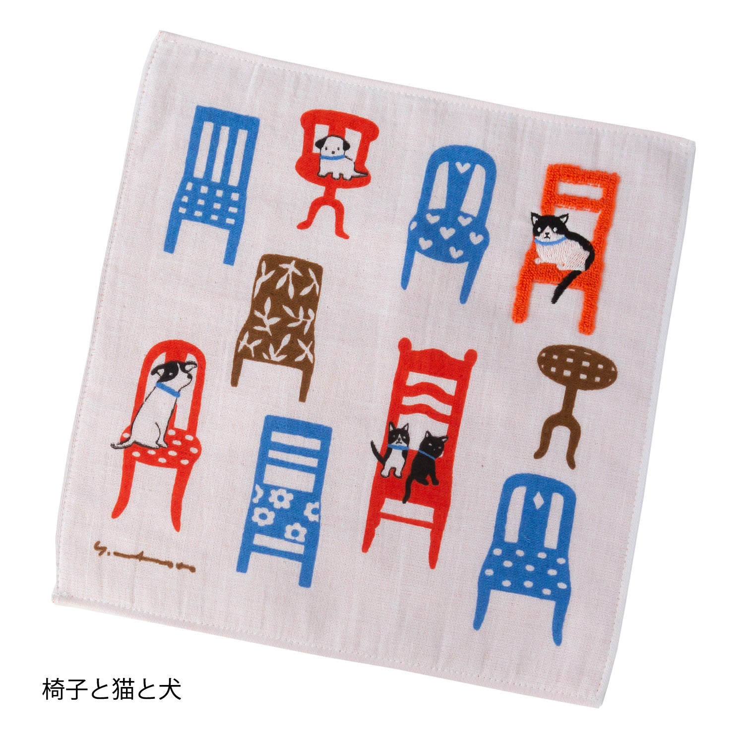 マツモトヨーコ 刺繍ガーゼタオル