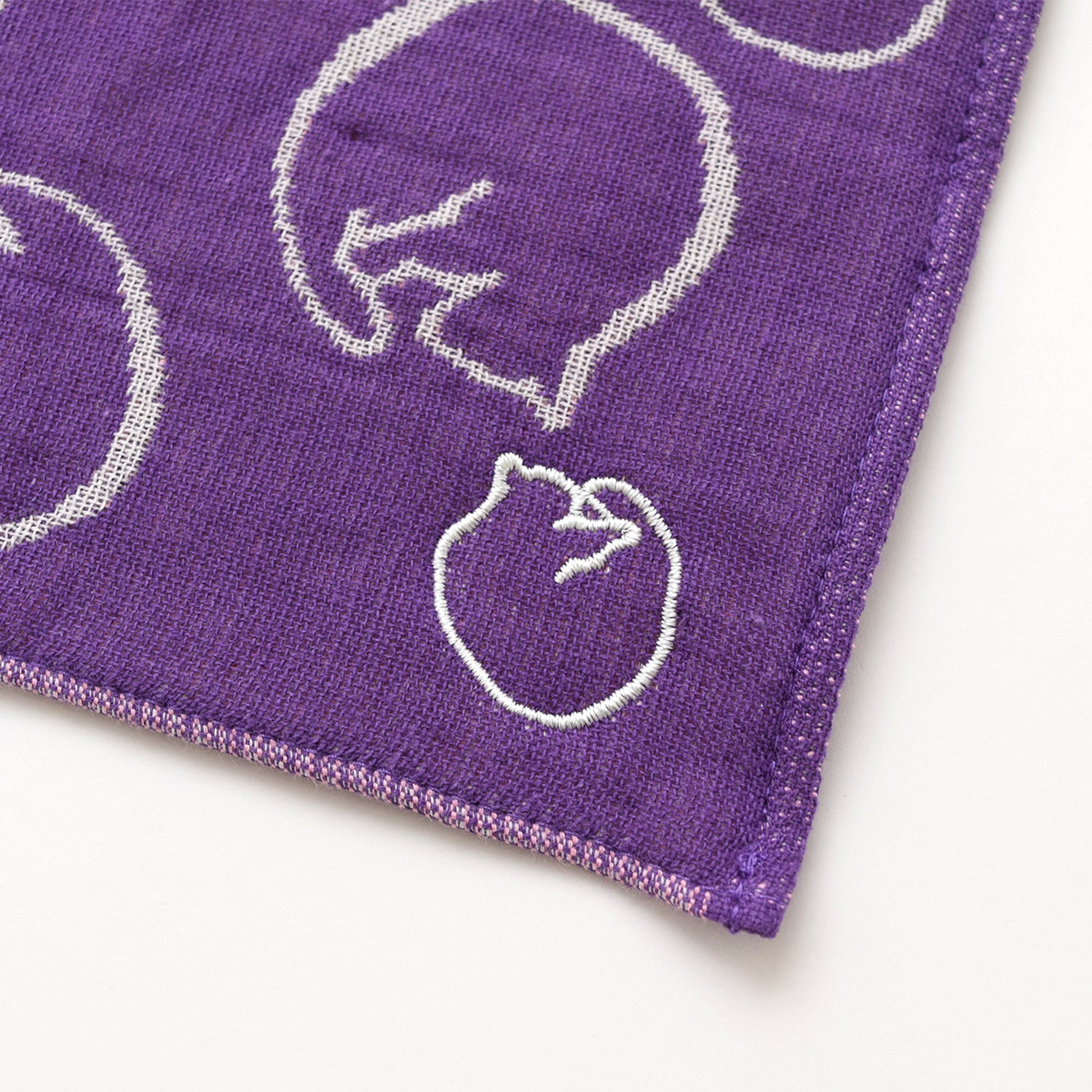 猫パターン 刺繍ガーゼパイルタオル