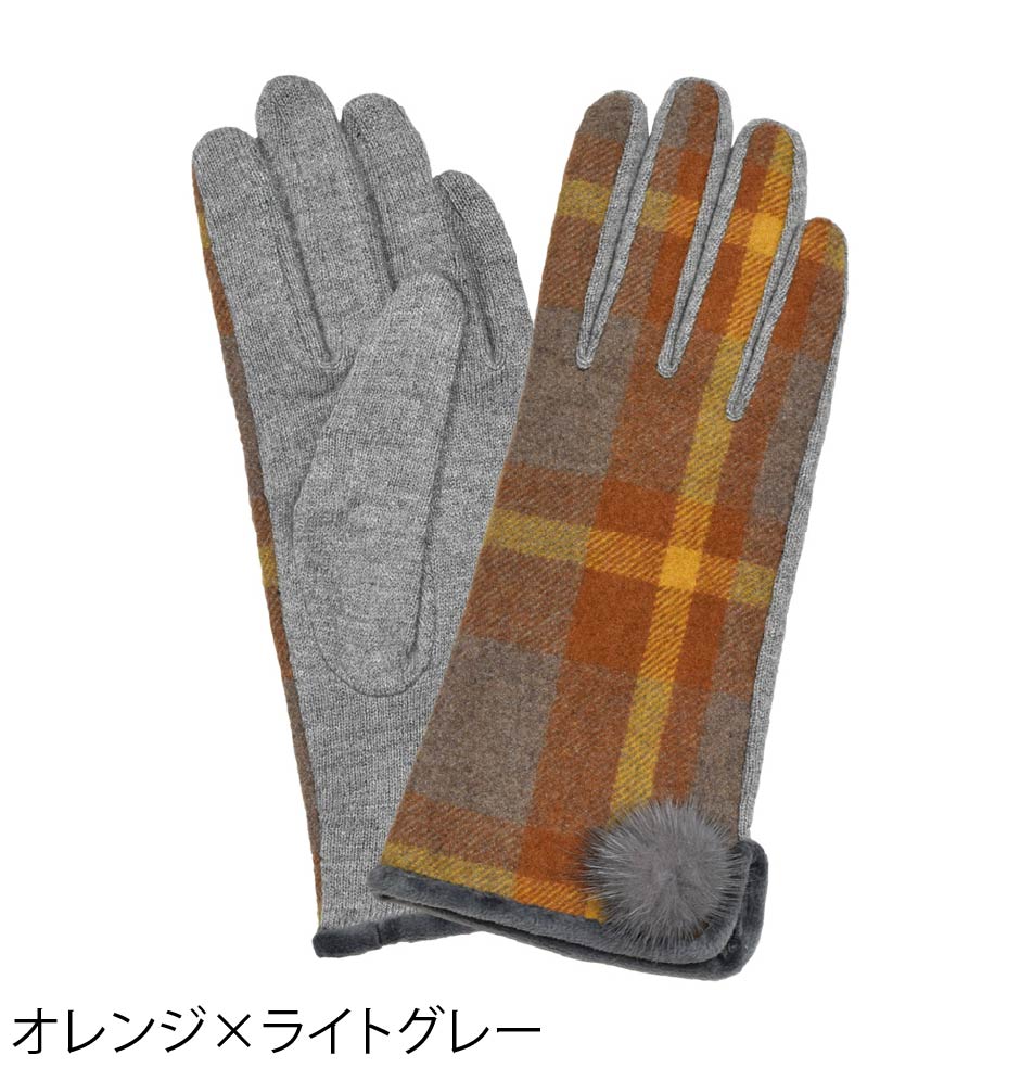 5本指スマホ対応 ウールカシミヤ手袋