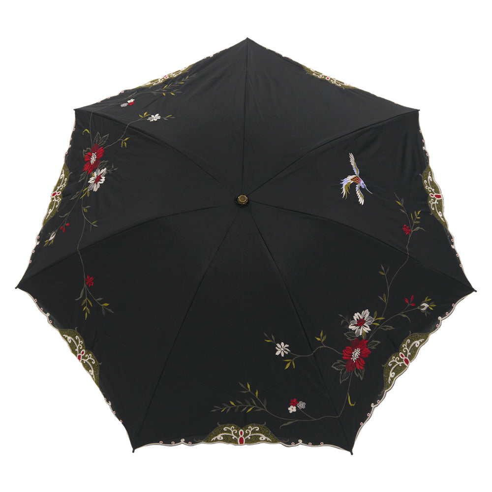 花鳥刺繍晴雨兼用 ミニ折りたたみ日傘