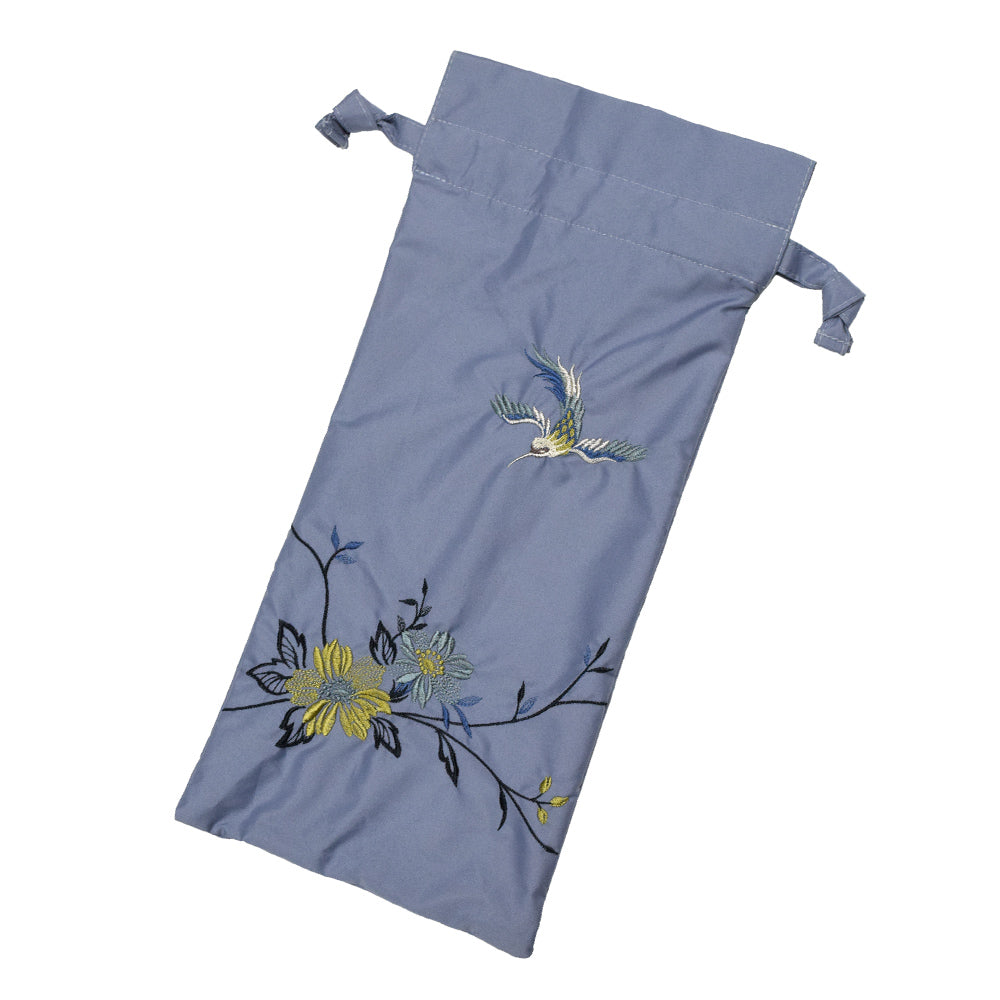 花鳥刺繍かわず張り晴雨兼用ショート折りたたみ日傘