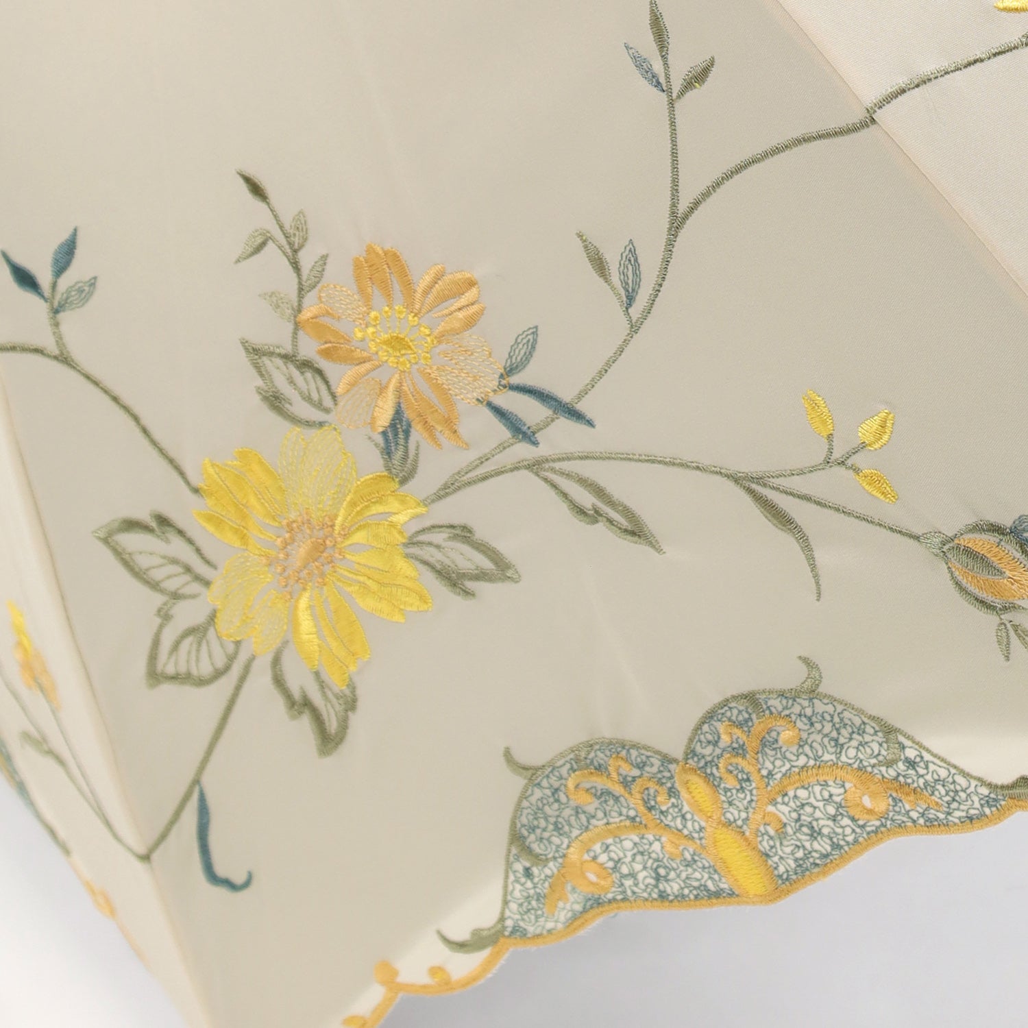 花鳥刺繍かわず張り 晴雨兼用長日傘