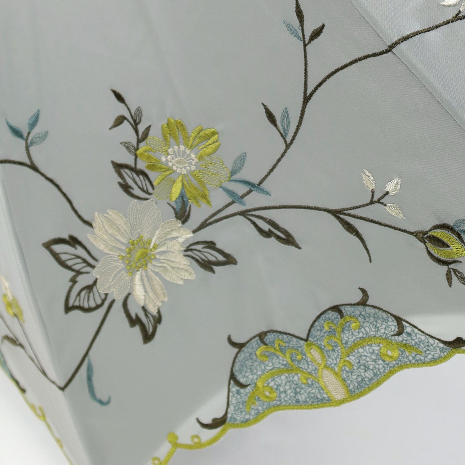 花鳥刺繍かわず張り 晴雨兼用長日傘