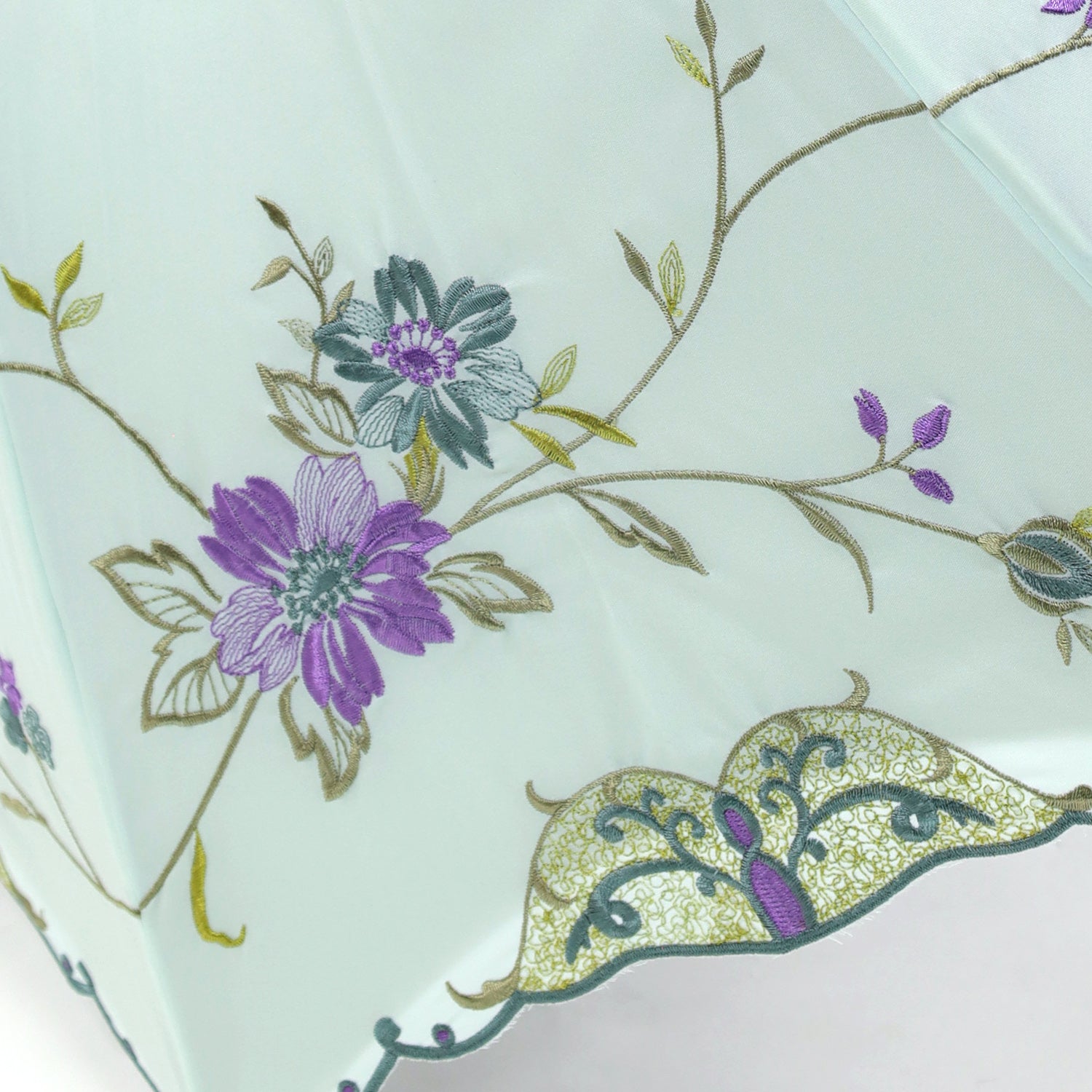 花鳥刺繍かわず張り 晴雨兼用長日傘