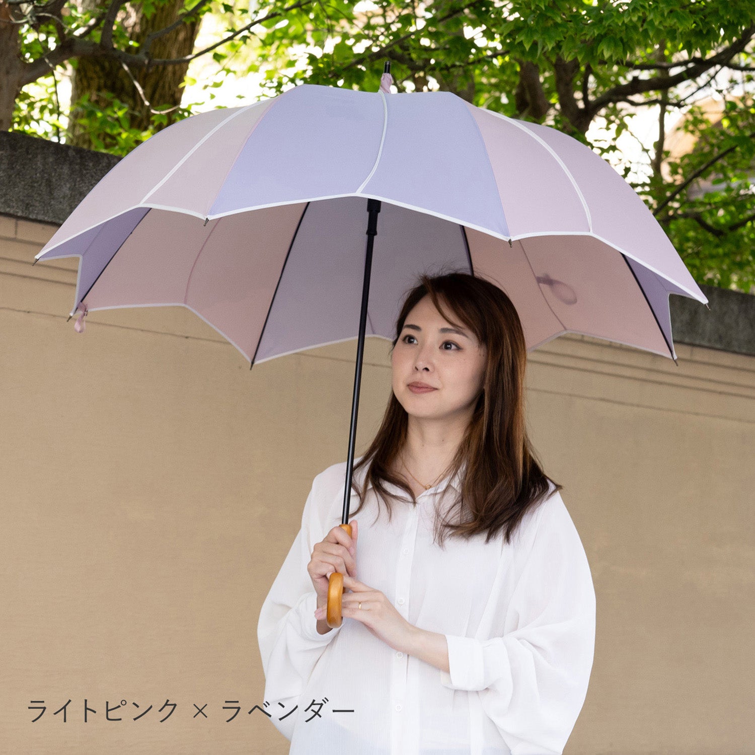 フラワースタイル大判 ジャンプ 深張りアンブレラ